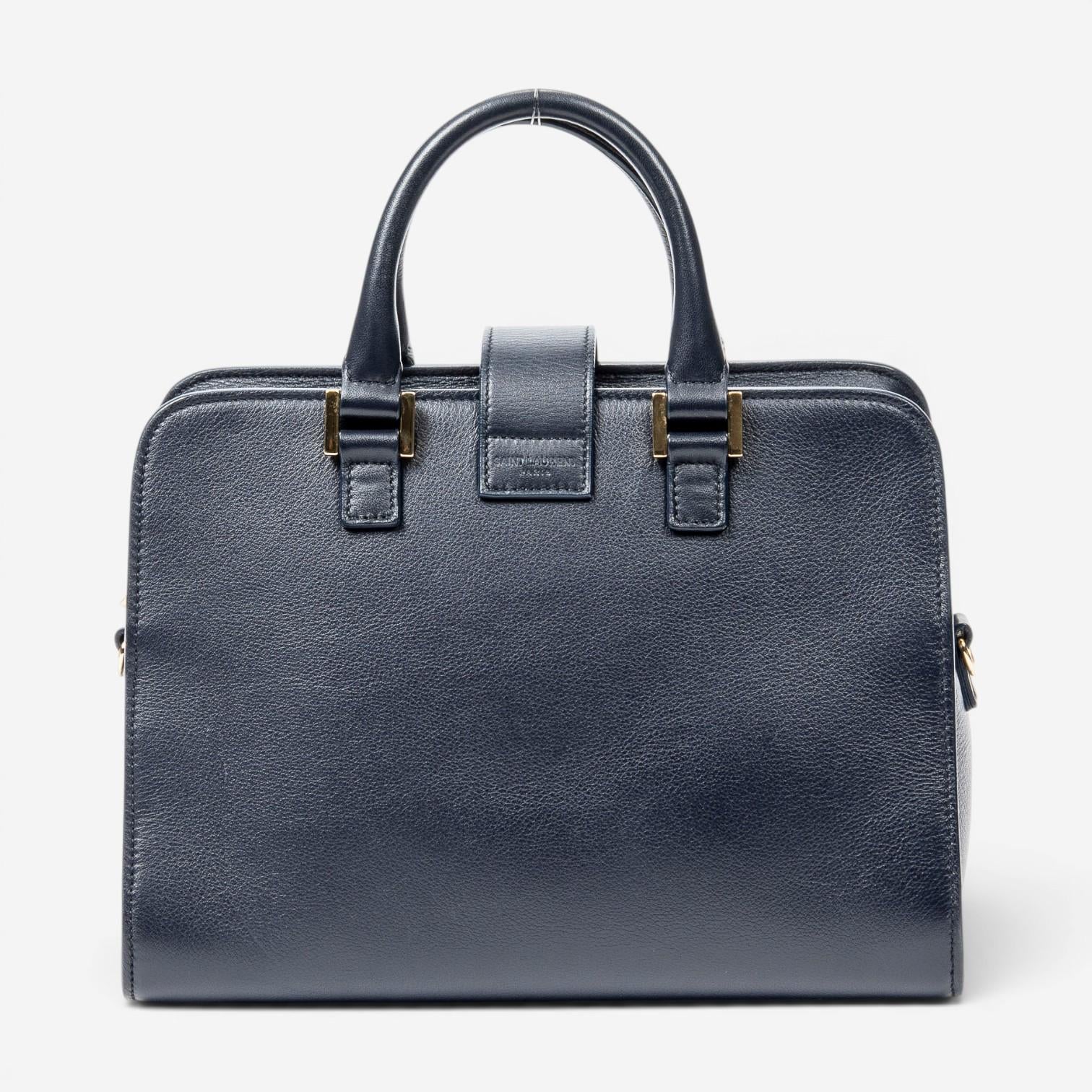 Yves Saint Laurent Monogram Cabas Baby Navy Calfskin Leather Tote Bag ABB2034 — view 5