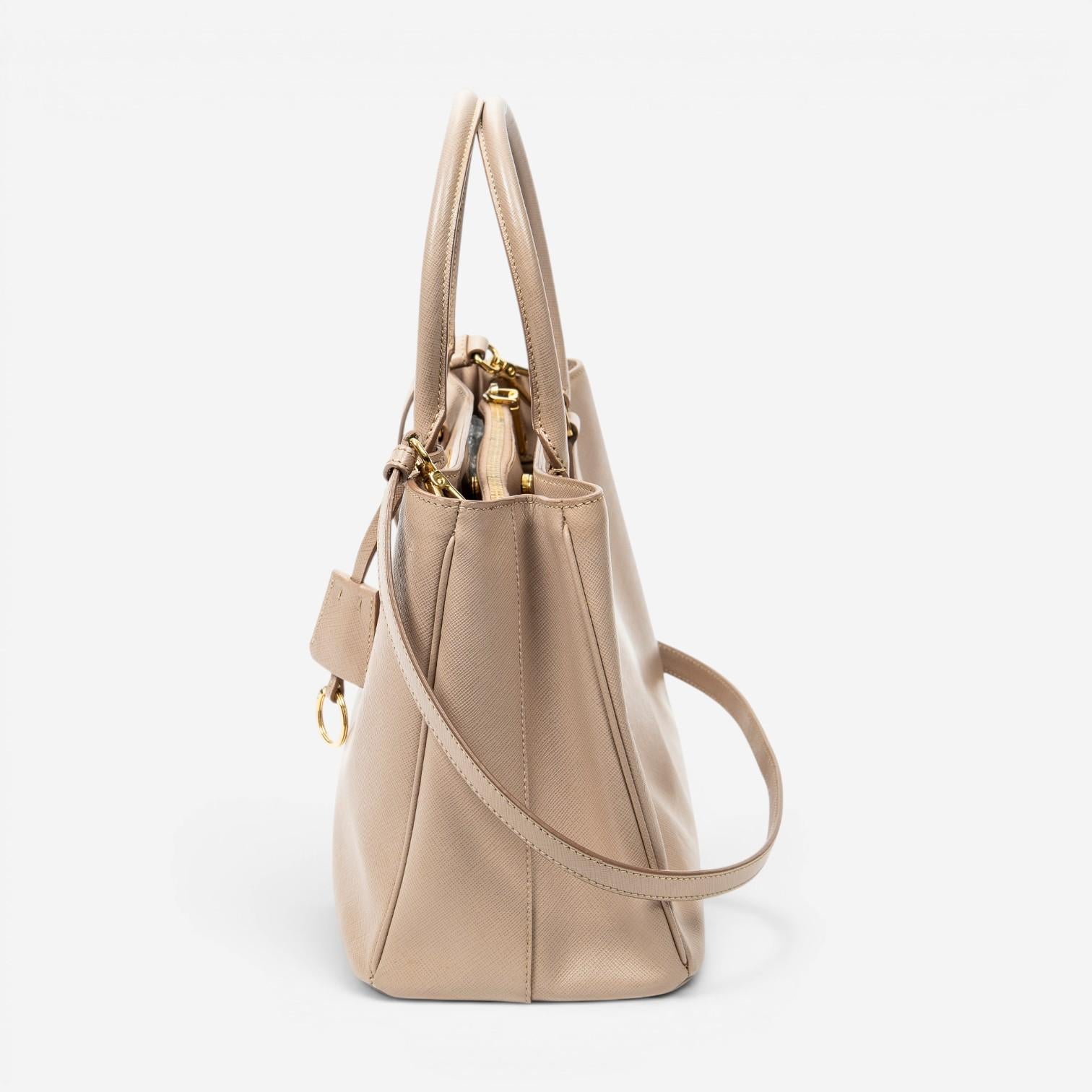 Prada Open Tote Small Light Pink Saffiano Leather Tote Bag ABC9563 — view 3