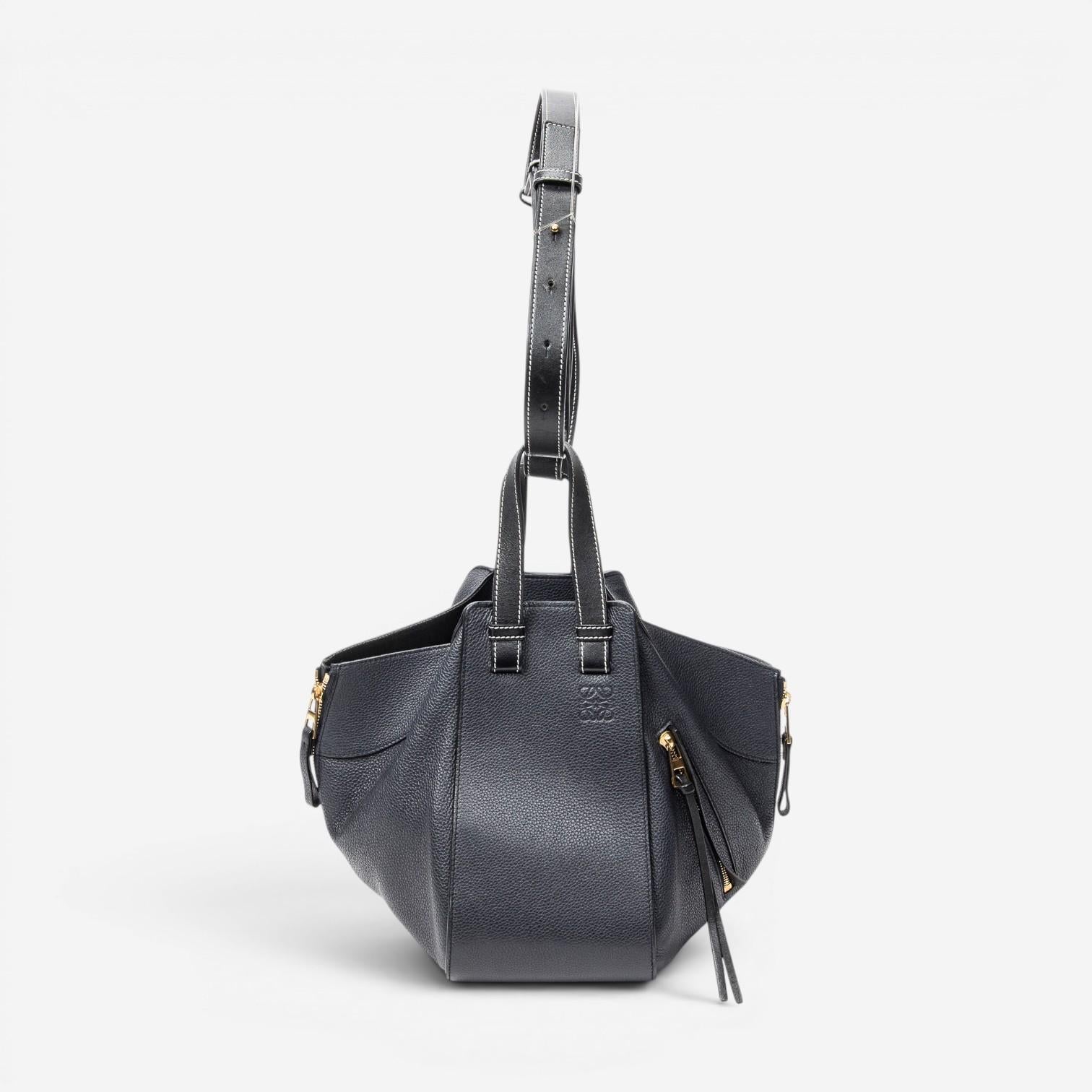 Loewe Hammock Small Navy Grained Calfskin Leather Shoulder Bag ABC4082