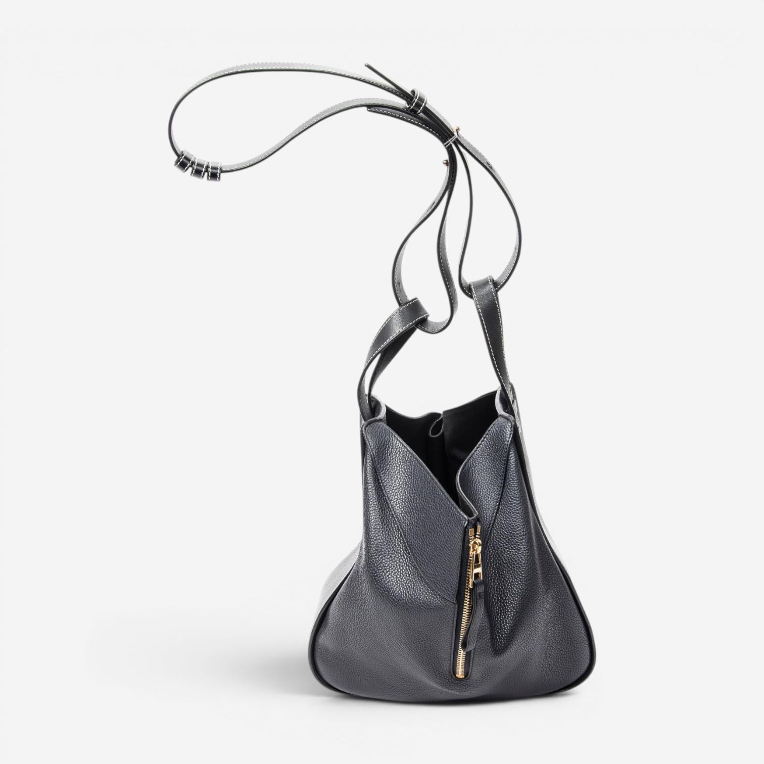 Loewe Hammock Small Navy Grained Calfskin Leather Shoulder Bag ABC4082 — view 2