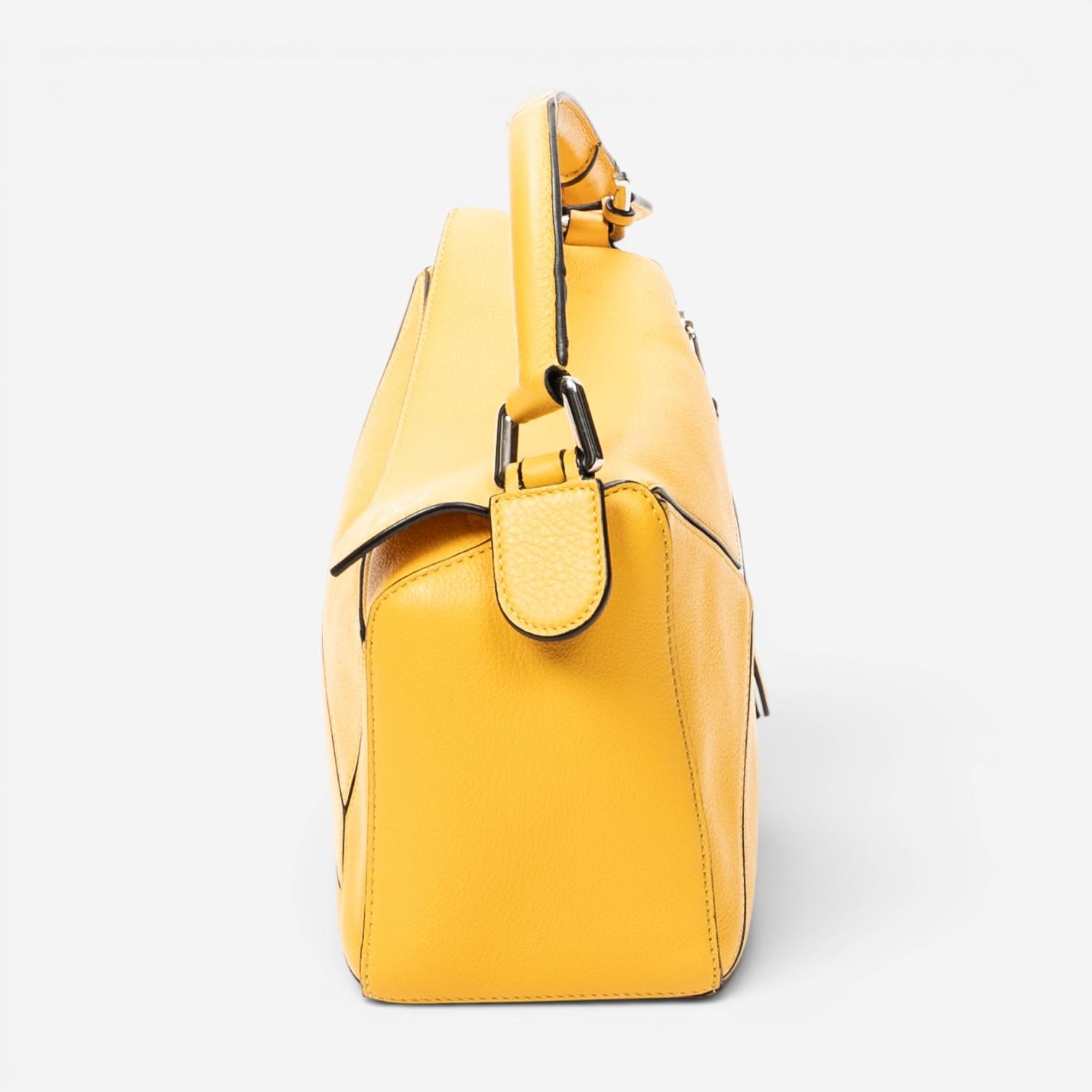 Loewe Puzzle Small Yellow Calfskin Leather Crossbody Bag ABC7407 — view 4
