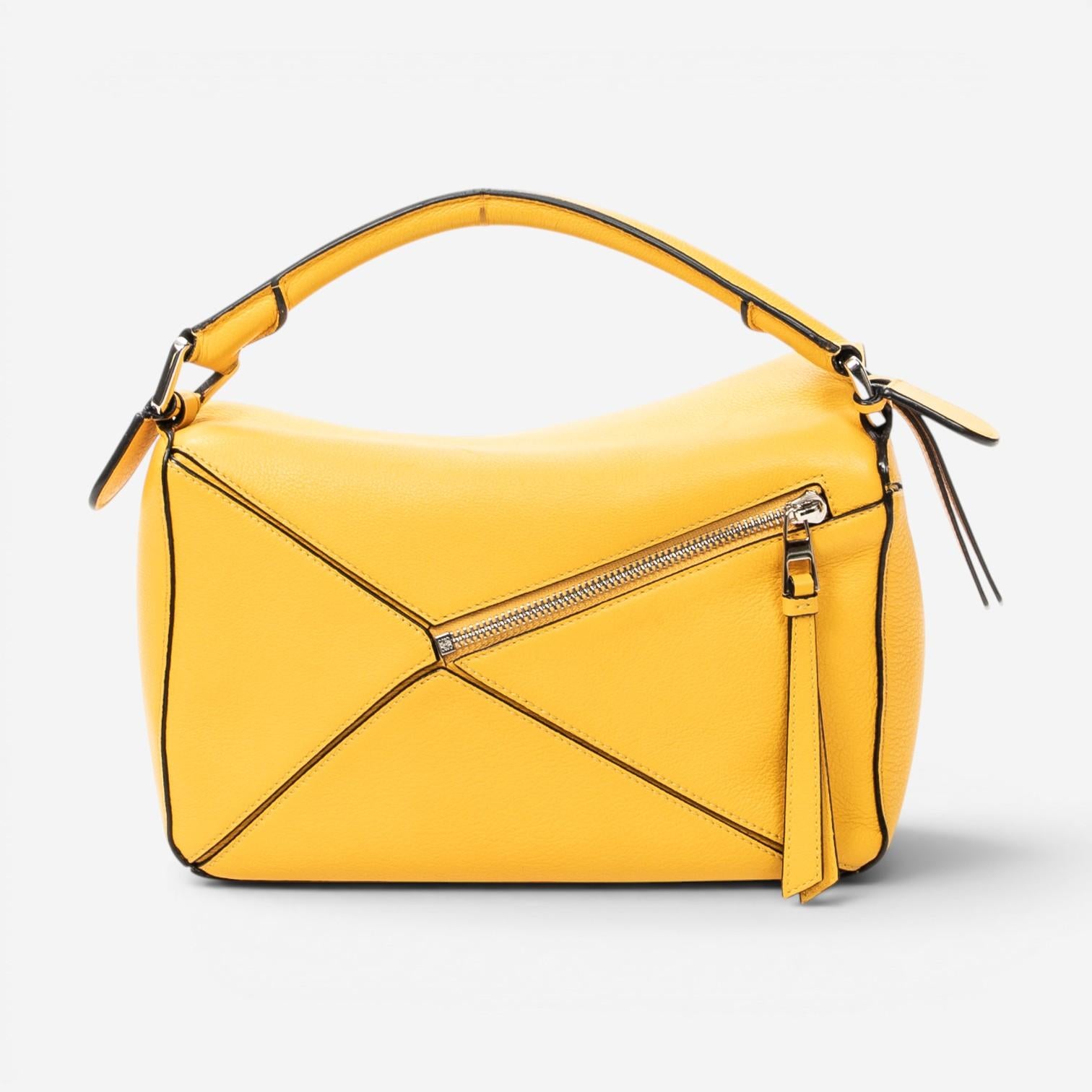 Loewe Puzzle Small Yellow Calfskin Leather Crossbody Bag ABC7407 — view 5