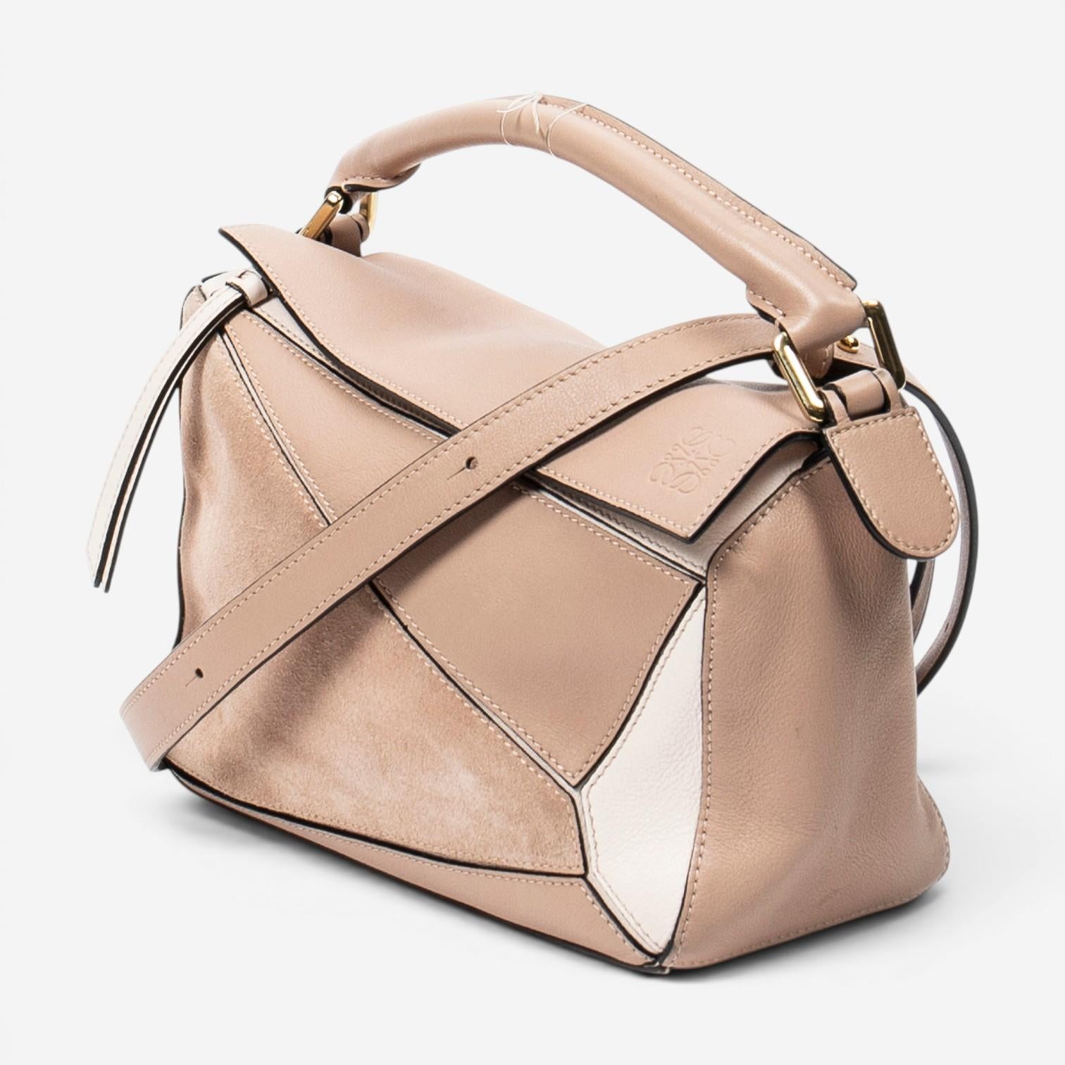Loewe Puzzle Small Beige Calfskin Leather Crossbody Bag ABC7253 — view 2