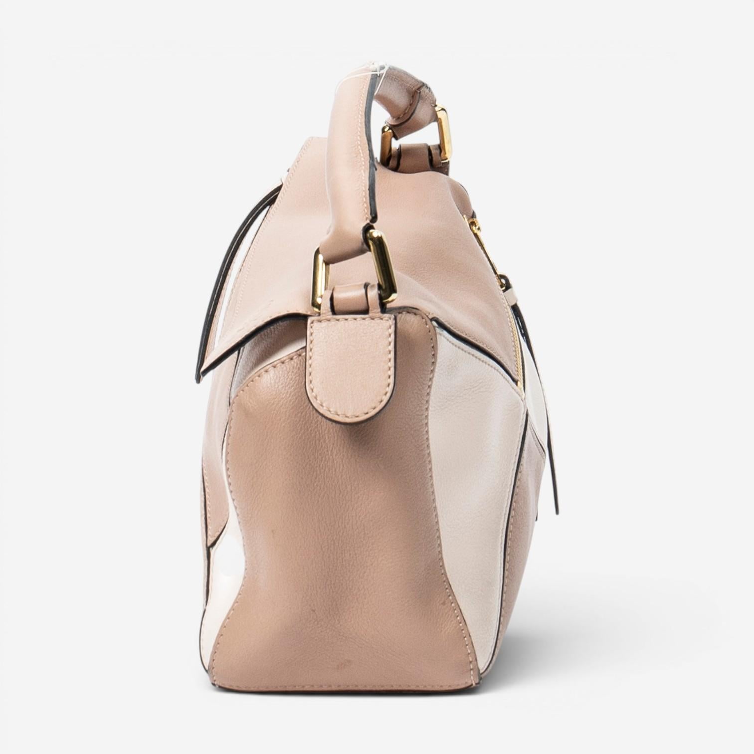 Loewe Puzzle Small Beige Calfskin Leather Crossbody Bag ABC7253 — view 3