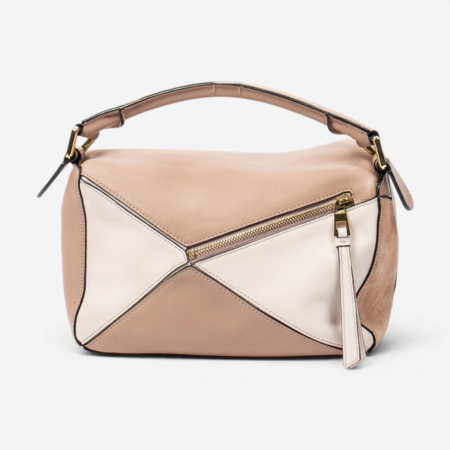 Loewe Puzzle Small Beige Calfskin Leather Crossbody Bag ABC7253 — view 5