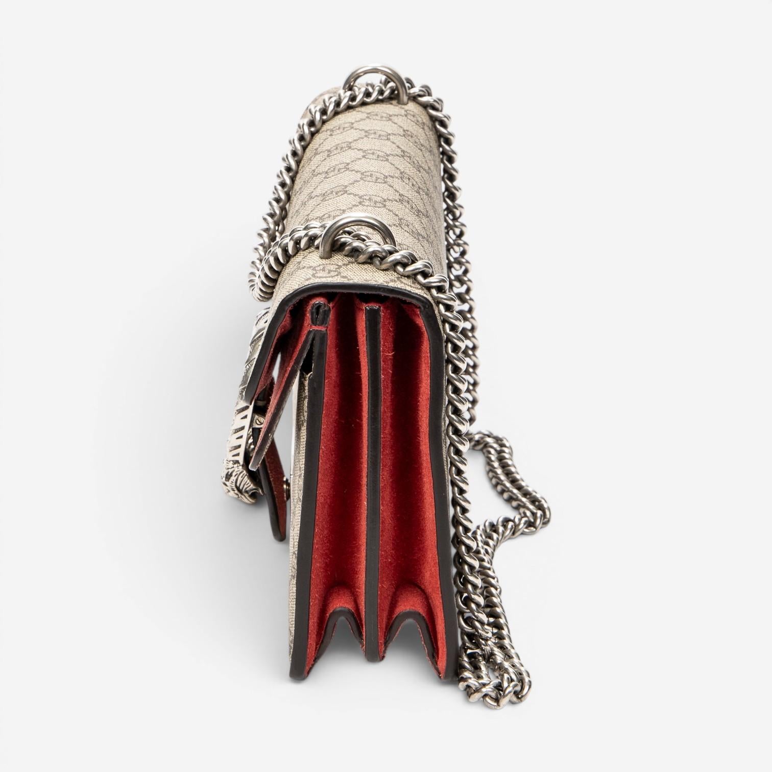 Gucci Dionysus Small Beige Supreme Coated Canvas Chain Crossbody Bag ABC8985 — view 3