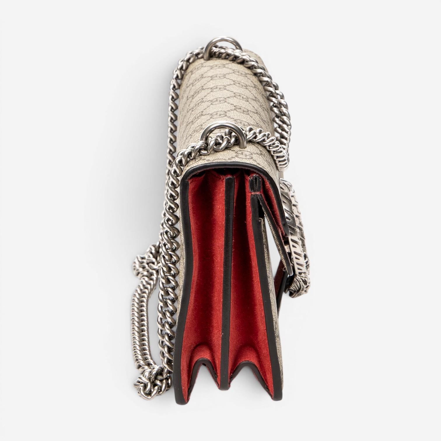 Gucci Dionysus Small Beige Supreme Coated Canvas Chain Crossbody Bag ABC8985 — view 4
