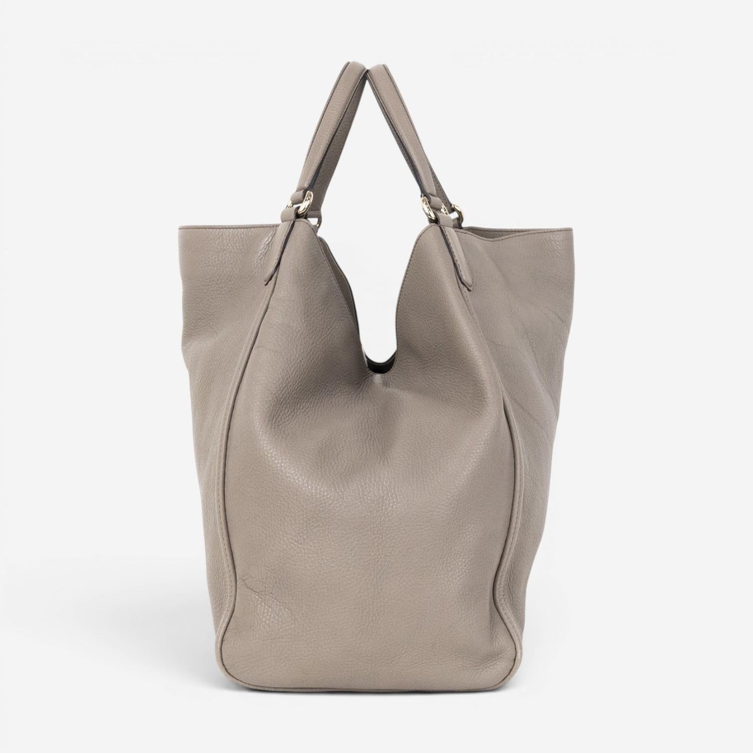 Gucci Soho Gray Grained Calfskin Leather Hobo Bag GTA0654 — view 3