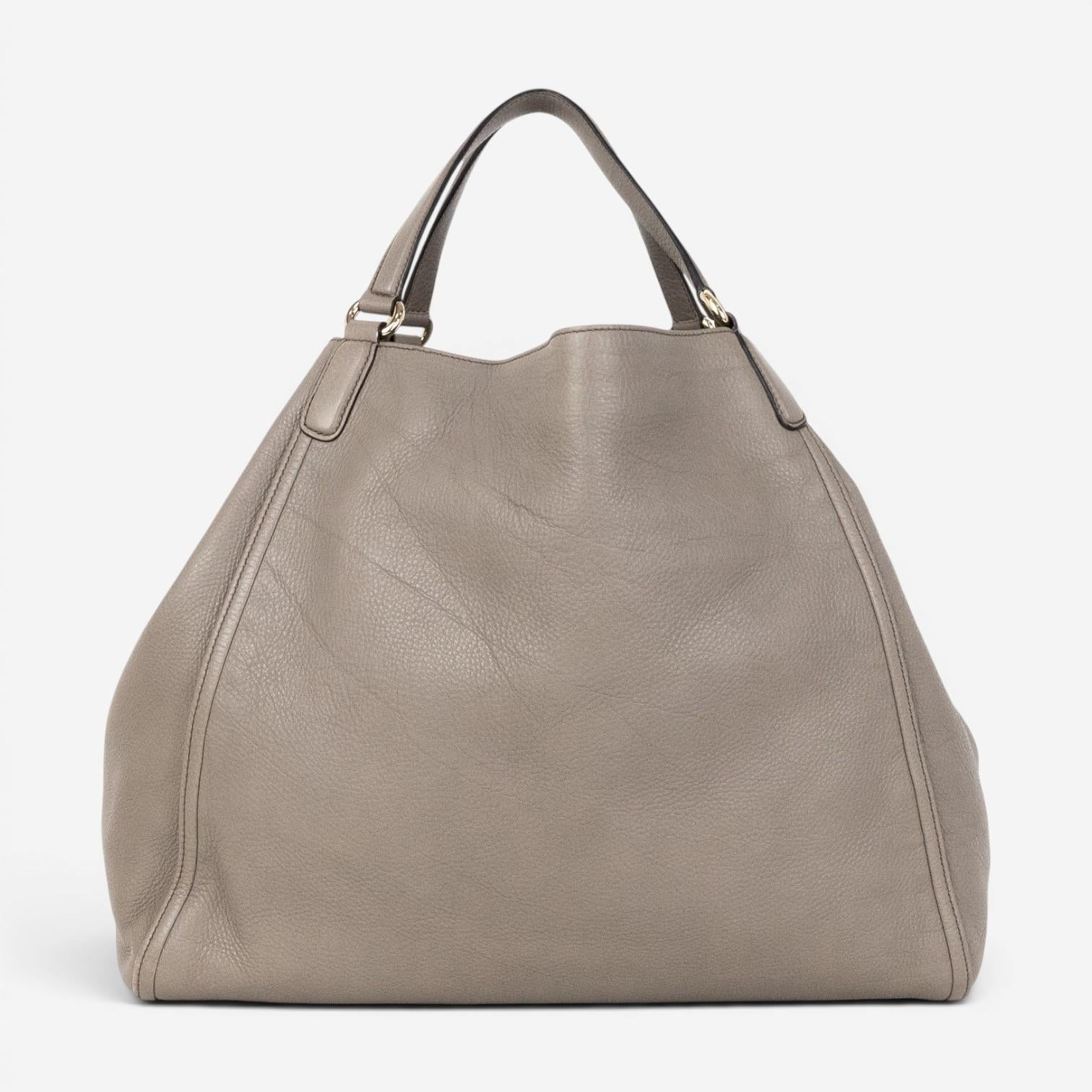 Gucci Soho Gray Grained Calfskin Leather Hobo Bag GTA0654 — view 5