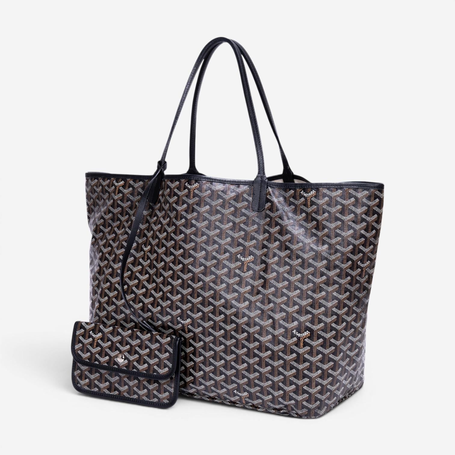 Goyard Saint Louis Black Goyardine Coated Canvas Tote Bag GTA1761 — view 2