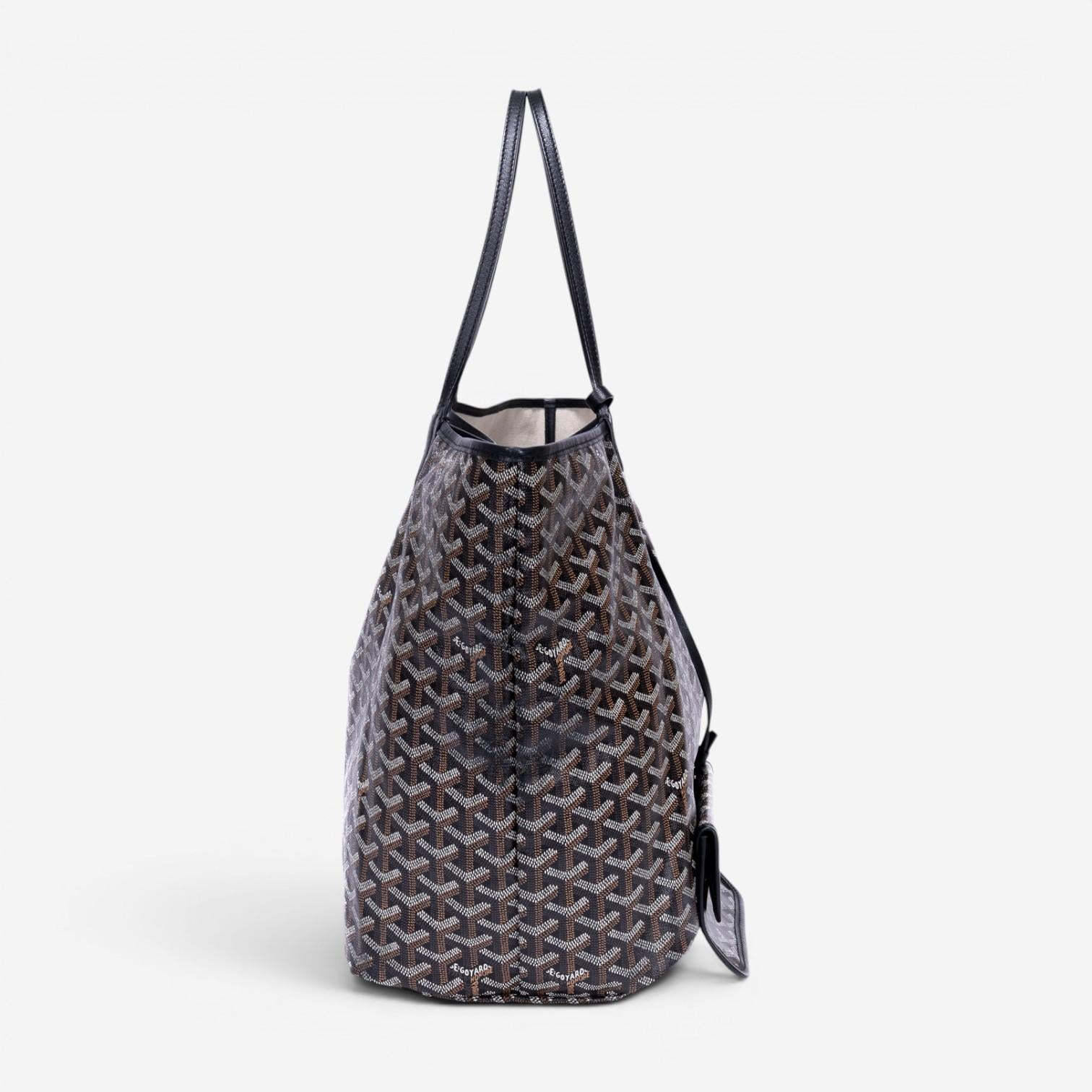 Goyard Saint Louis Black Goyardine Coated Canvas Tote Bag GTA1761 — view 5