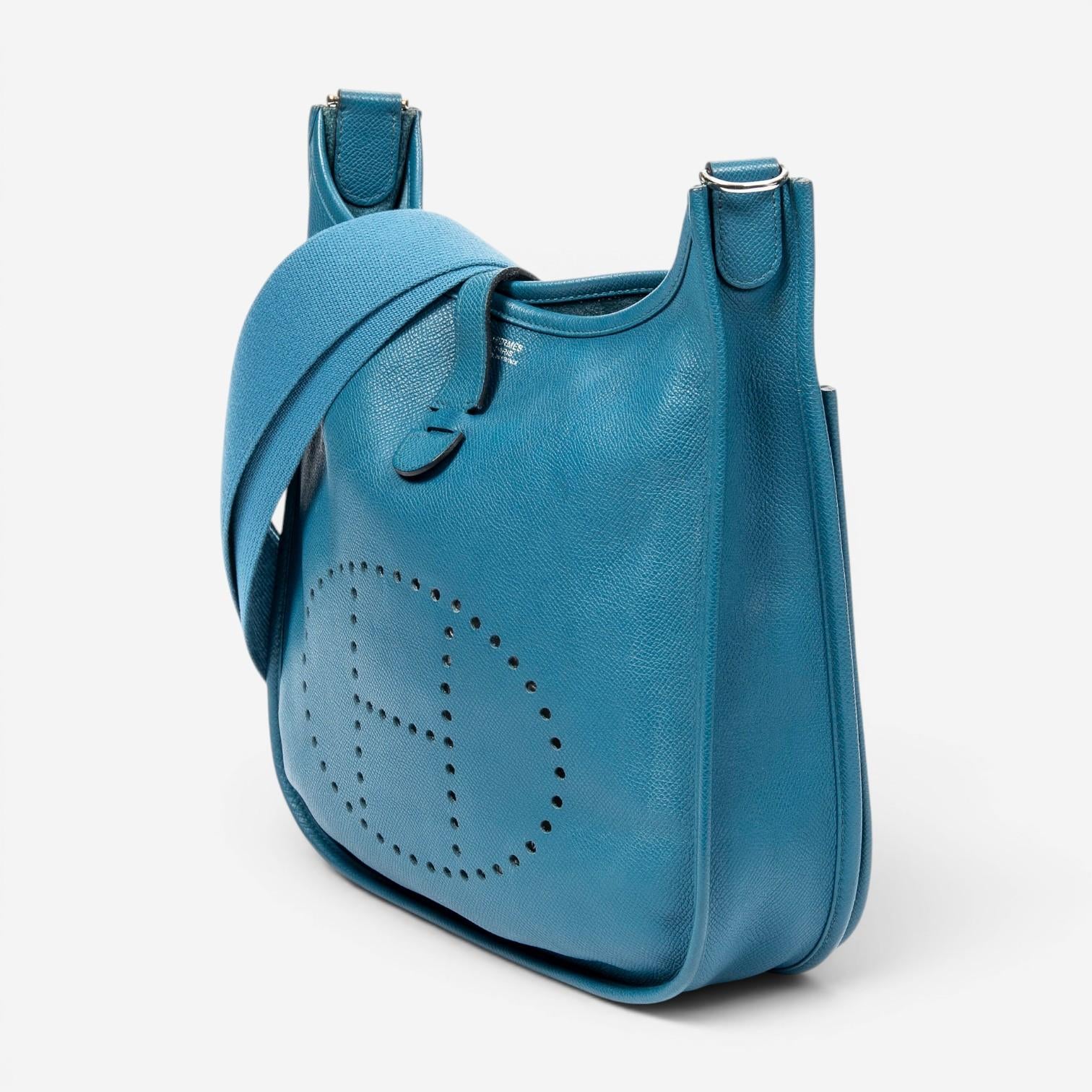Hermès Evelyne III PM Bleu Colvert Epsom Leather Crossbody Bag ABA8405 — view 2