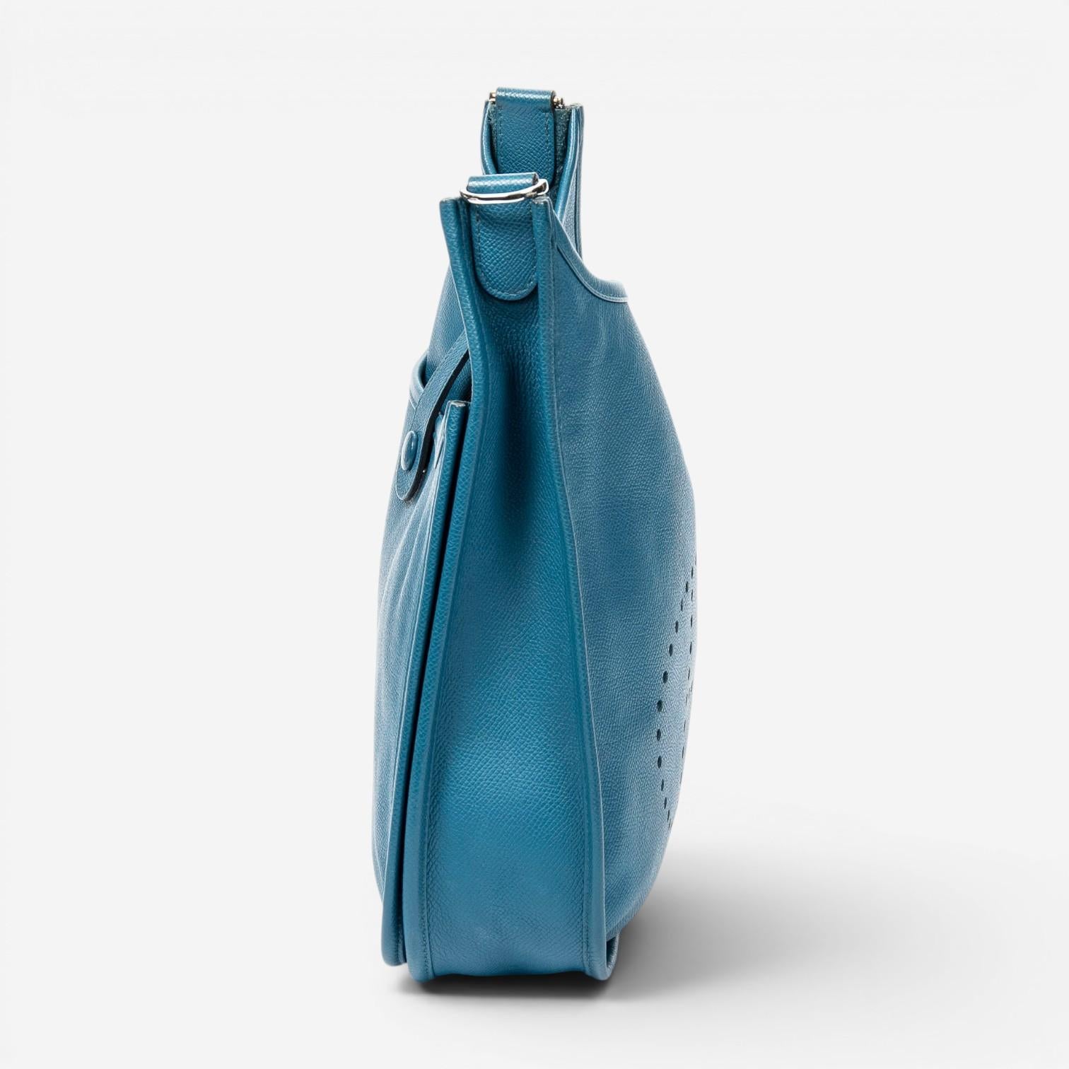 Hermès Evelyne III PM Bleu Colvert Epsom Leather Crossbody Bag ABA8405 — view 4