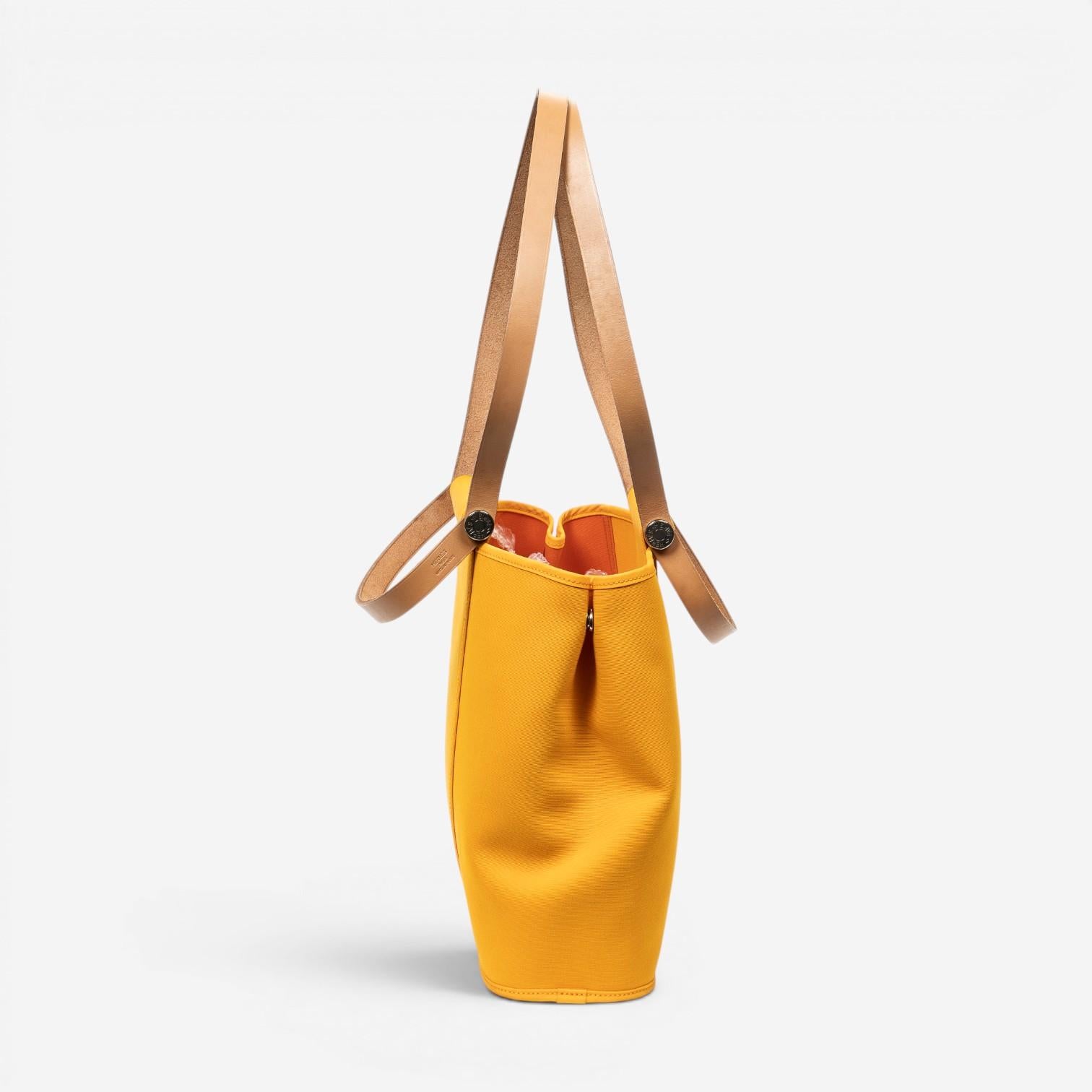 Hermès Cabag Elan Orange Toile Officier Canvas Tote Bag ABC1170 — view 4