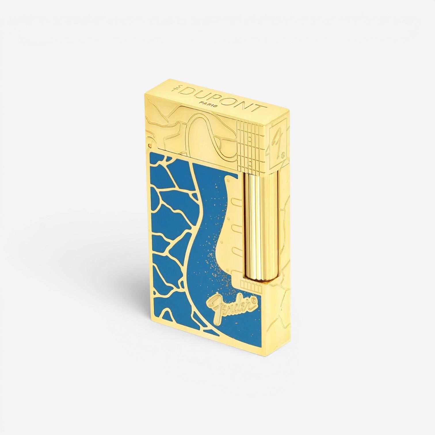S.T. Dupont Fender Blue Lacquer Lighter & Necklace Set C16026CL — view 3