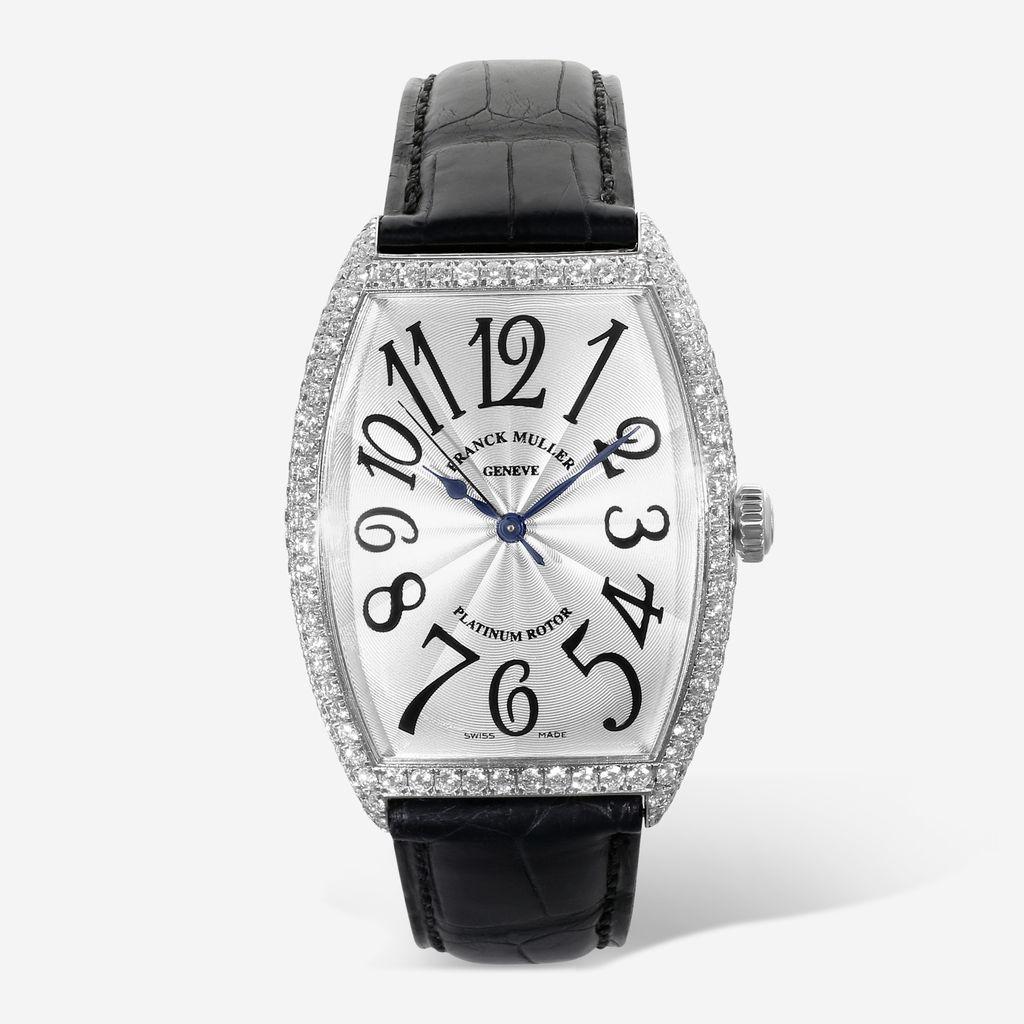 Franck Muller Cintree Curvex 18K White Gold Diamond Automatic Ladies Watch 6850
