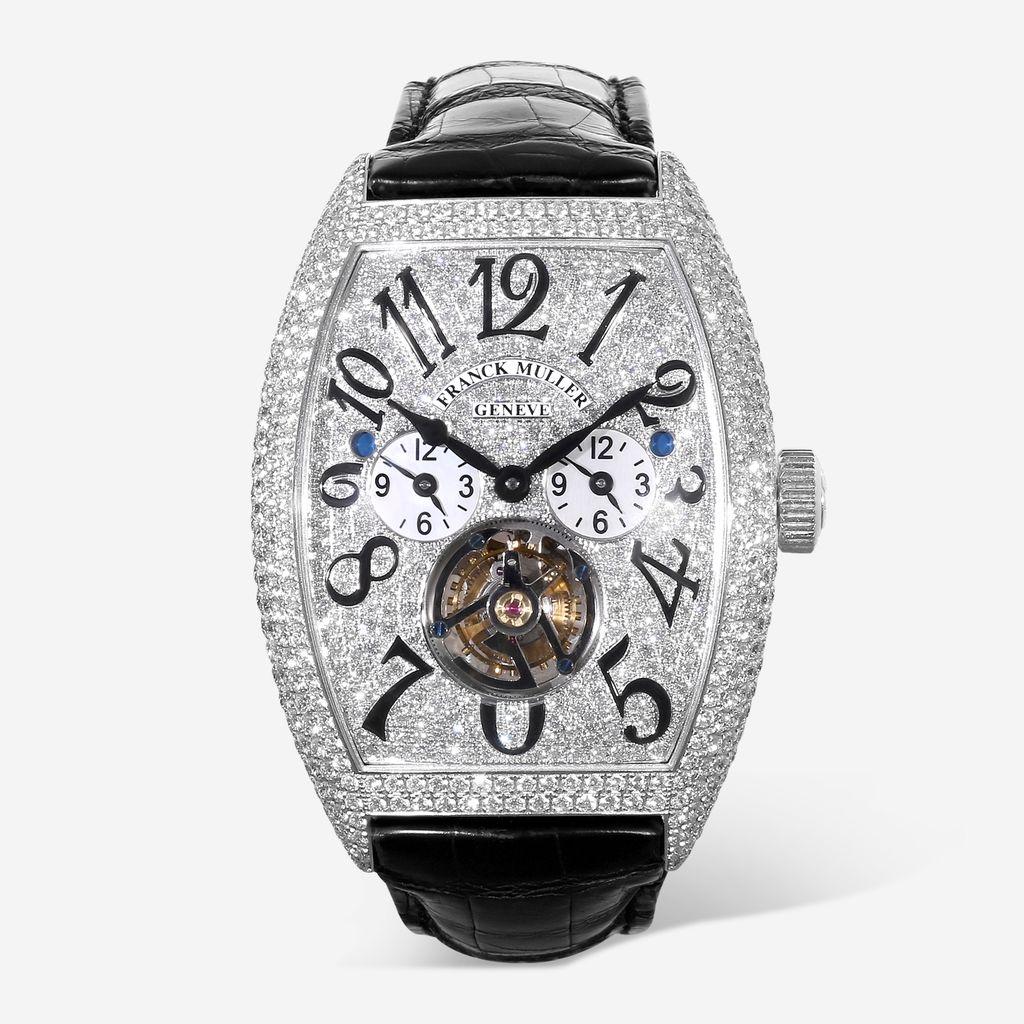 Franck Muller Cintree Curvex Master Banker 18K White Gold Tourbillon Automatic Men's Watch 8880