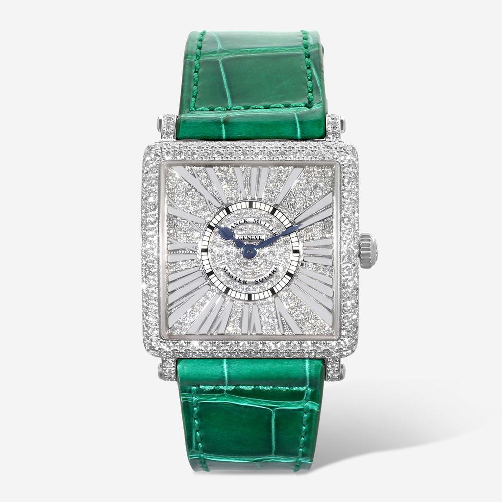 Franck Muller Master Square 18K White Gold Diamond Quartz Unisex Watch 6002LQZDC