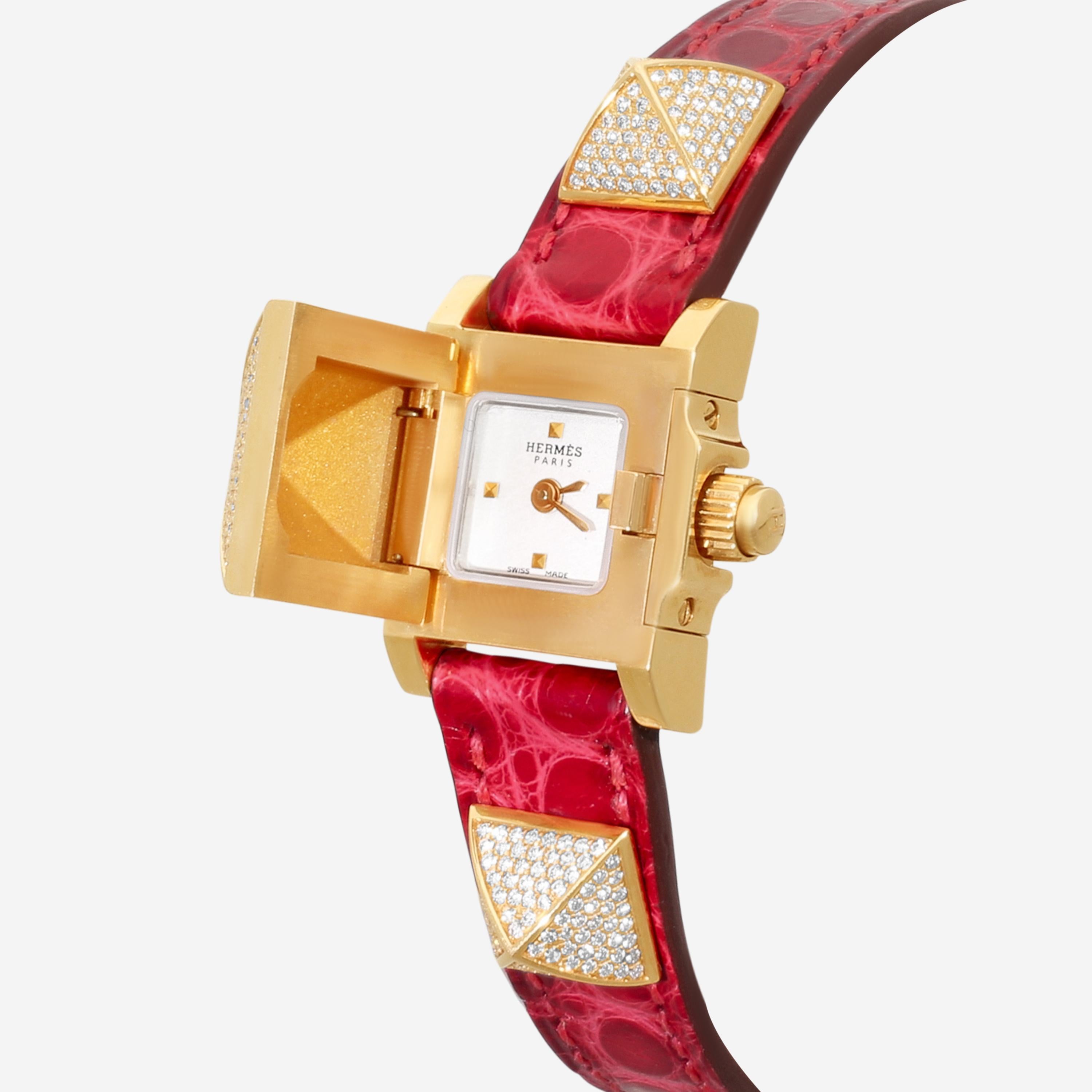 Hermès Vintage 18K Rose Gold Diamond Quartz Ladies Watch ME2.171 — view 3
