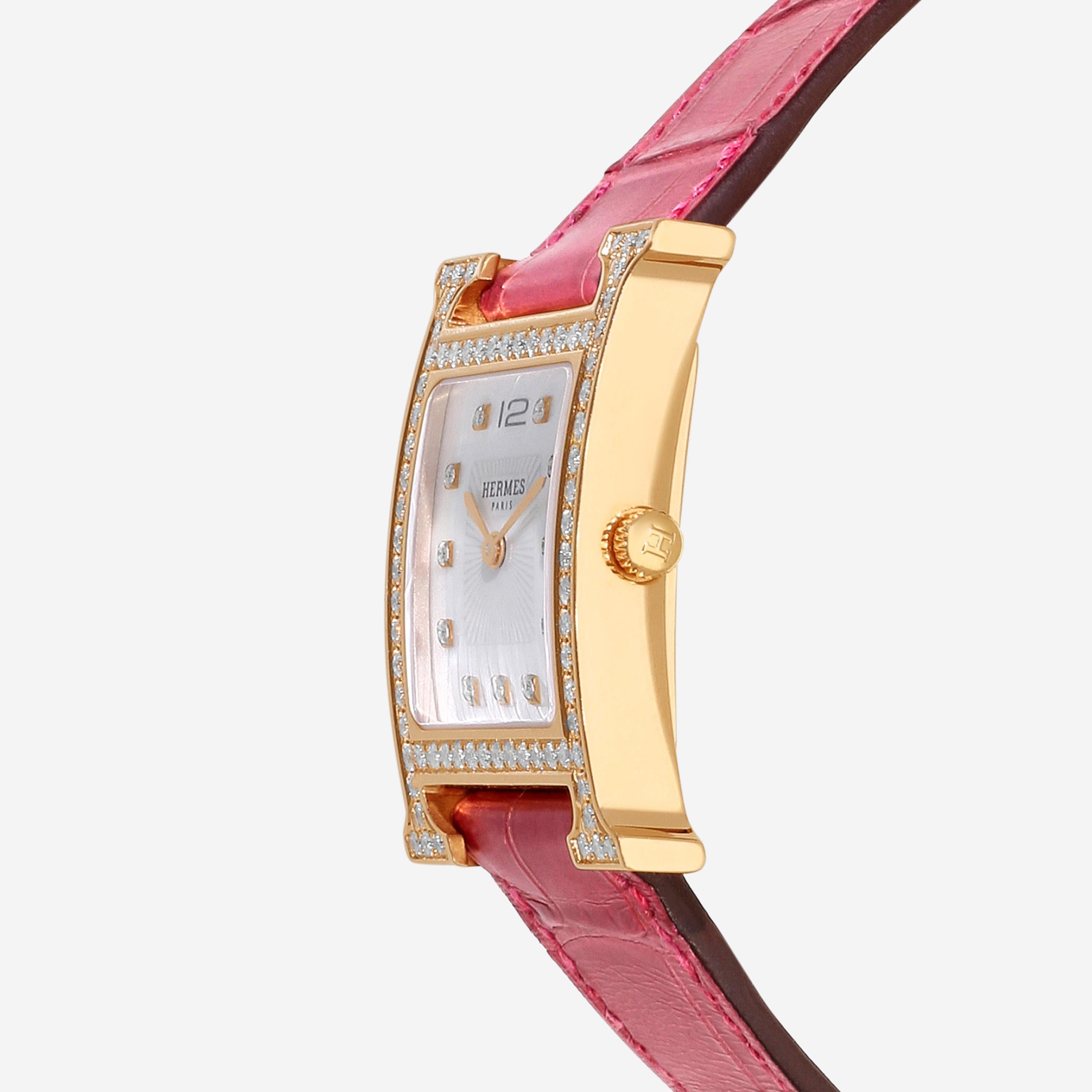 Hermès Heure H 18K Rose Gold Diamond Automatic Ladies Watch HH1.571E — view 2
