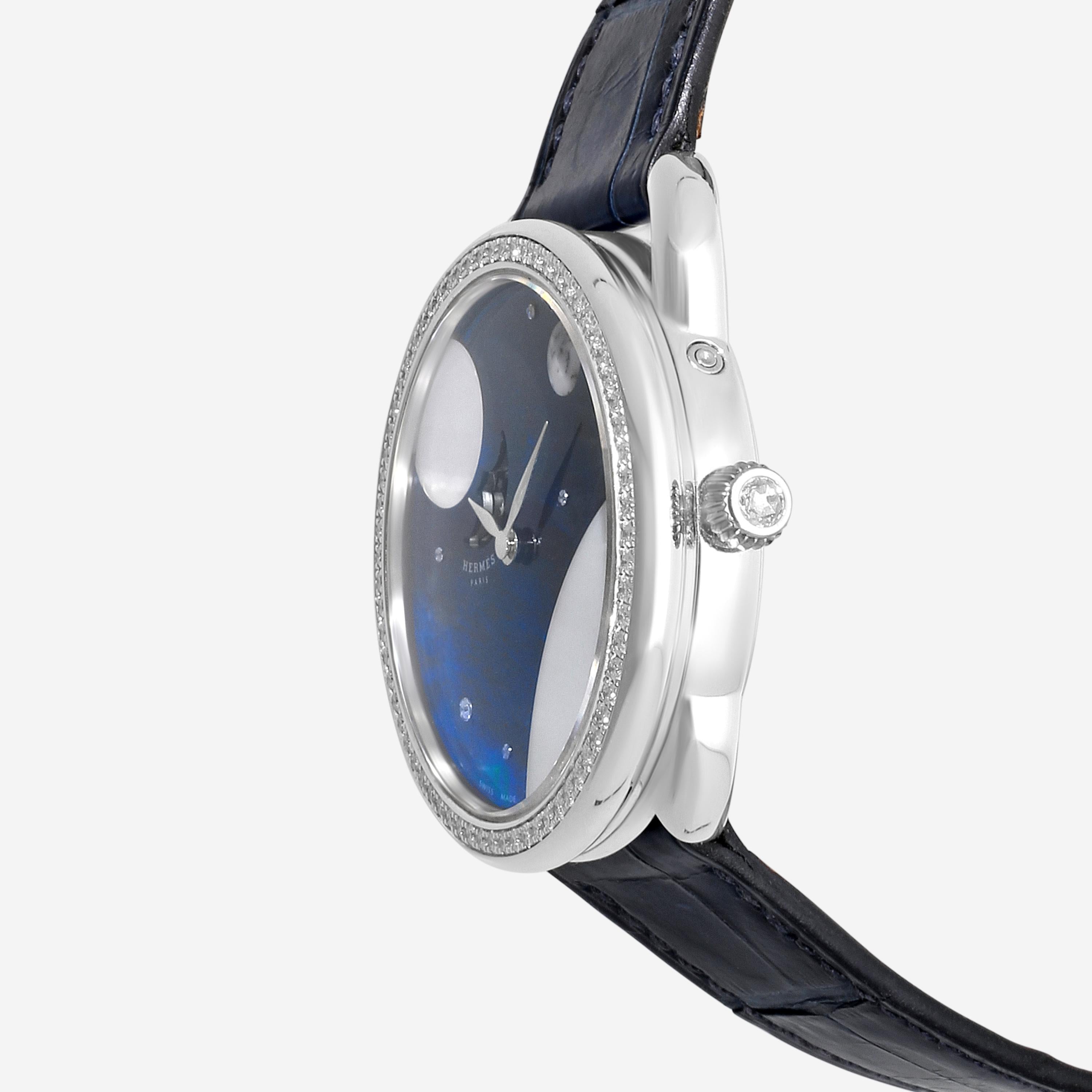 Hermès Arceau 18K White Gold Diamond Automatic Unisex Watch AR7.C93 — view 2