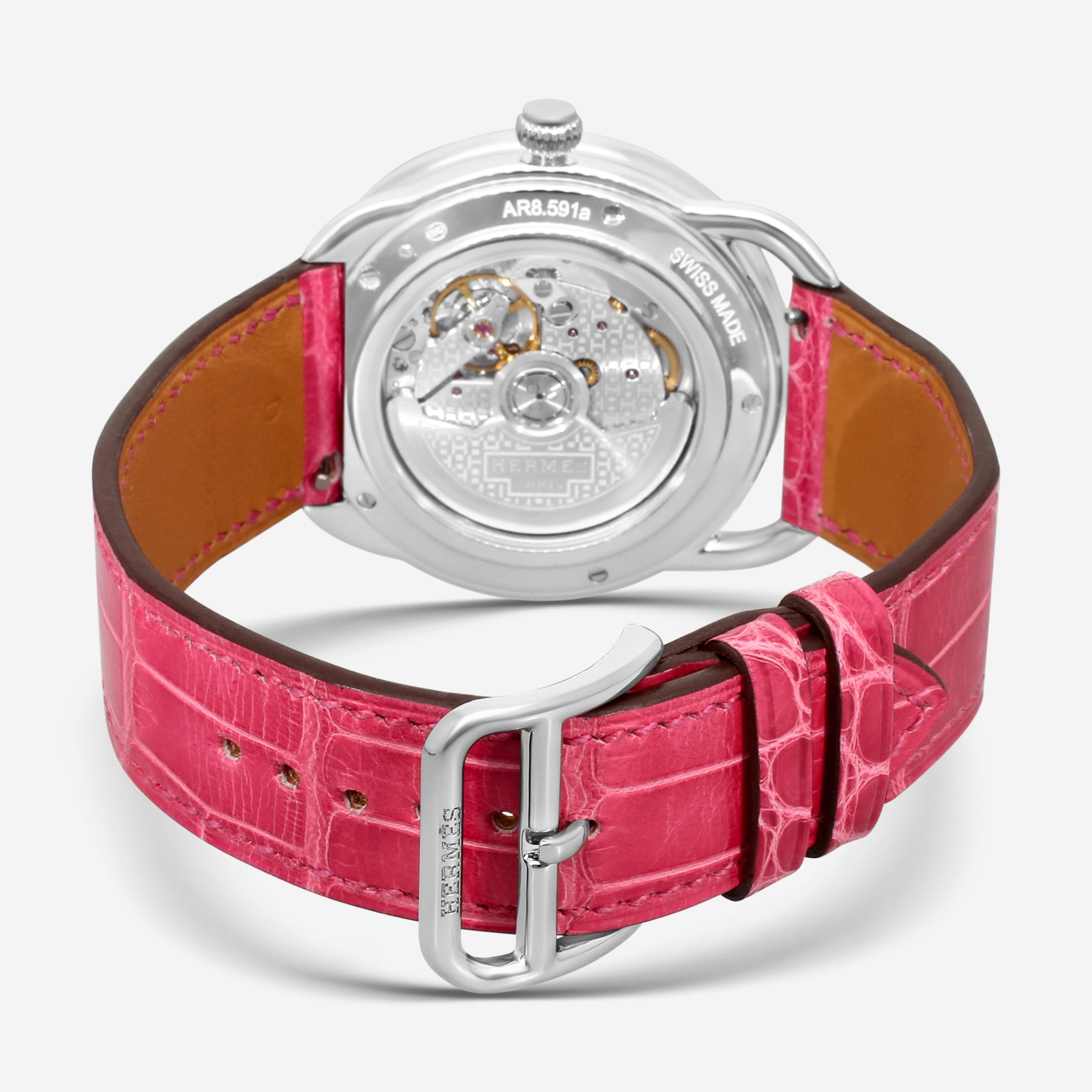 Hermès Arceau Harnais Français Remix 18K White Gold Automatic Ladies Watch 05281 — view 3
