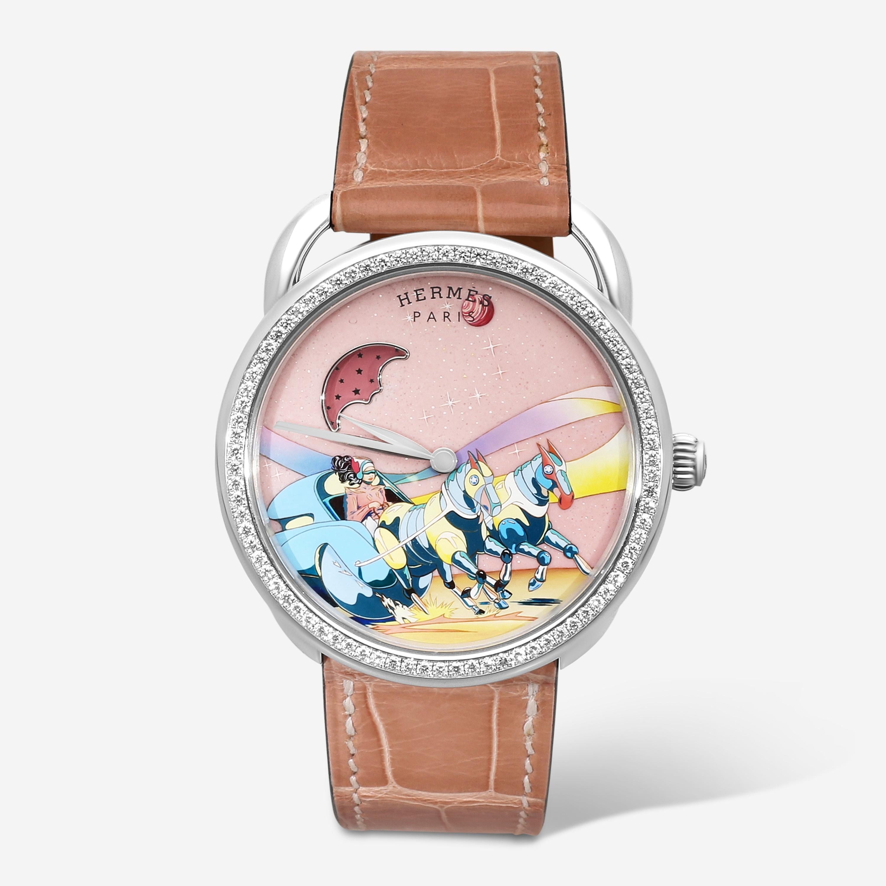 Hermès Arceau Space Derby 18K White Gold Automatic Unisex Watch AR7.B91