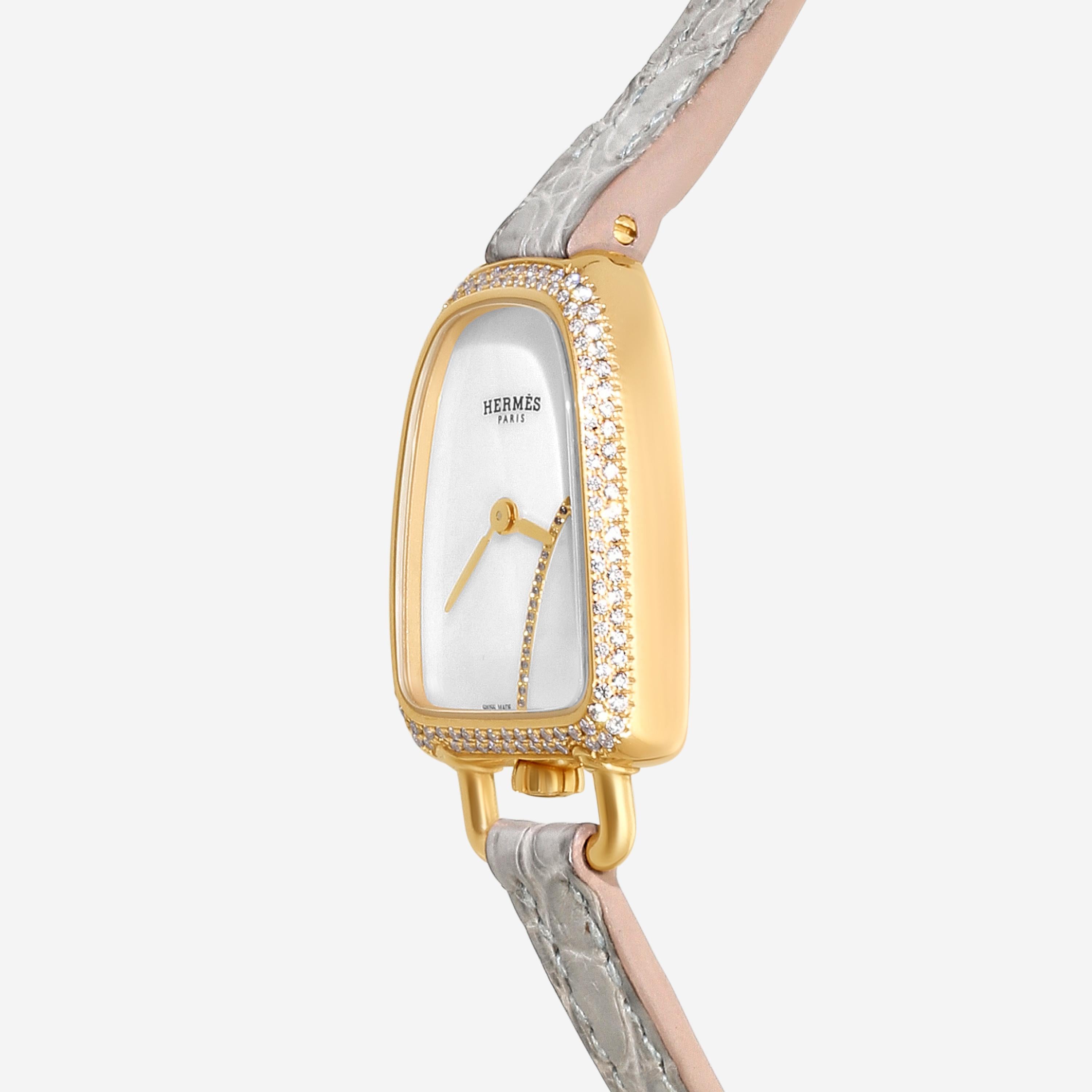 Hermès Galop d'Hermès 18K Rose Gold Diamond Quartz Ladies Watch GA1.171 — view 2