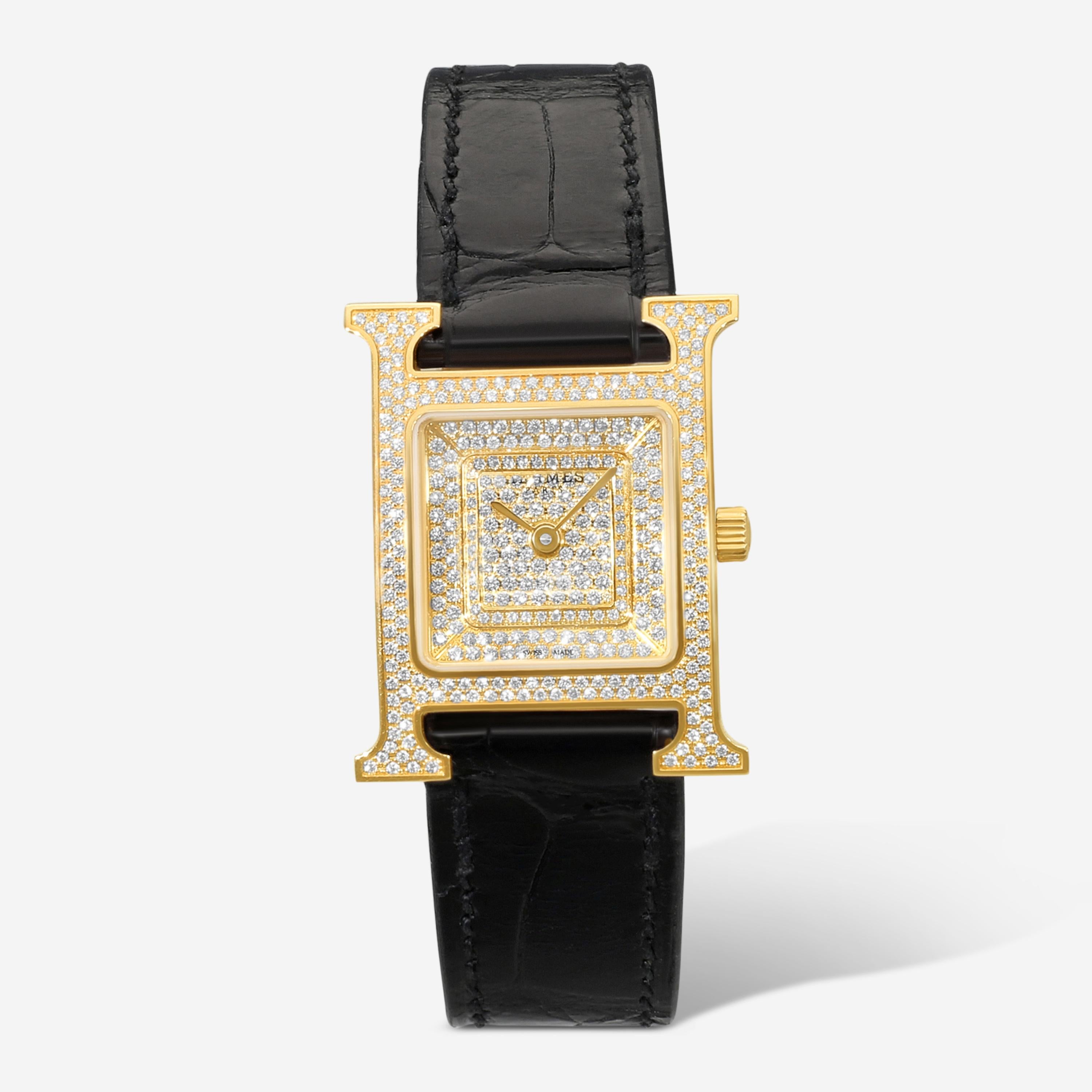 Hermès Heure 18K Rose Gold Diamond Quartz Ladies Watch HH4.273