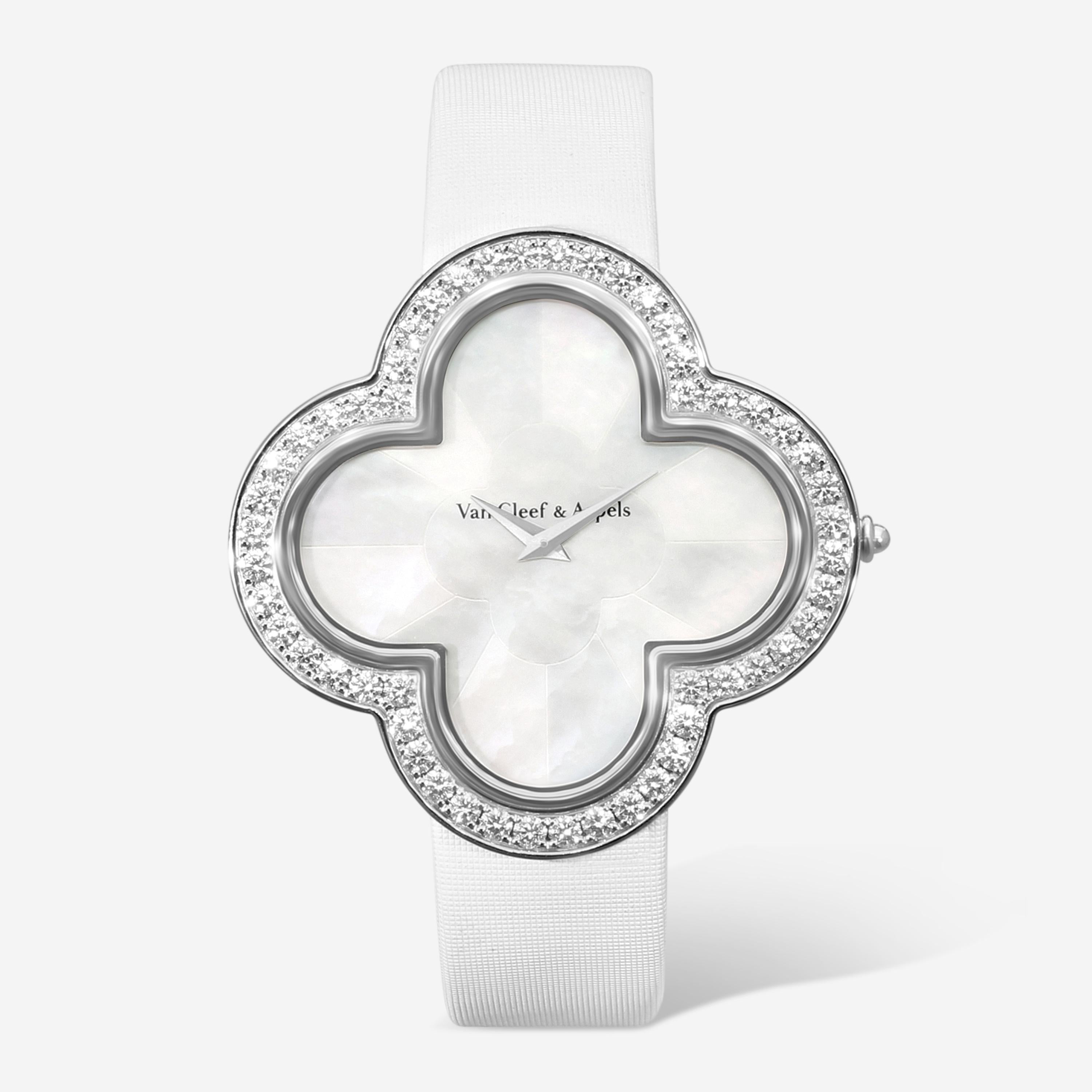 Van Cleef & Arpels Alhambra Talisman 18K White Gold Quartz Ladies Watch VCAR0300
