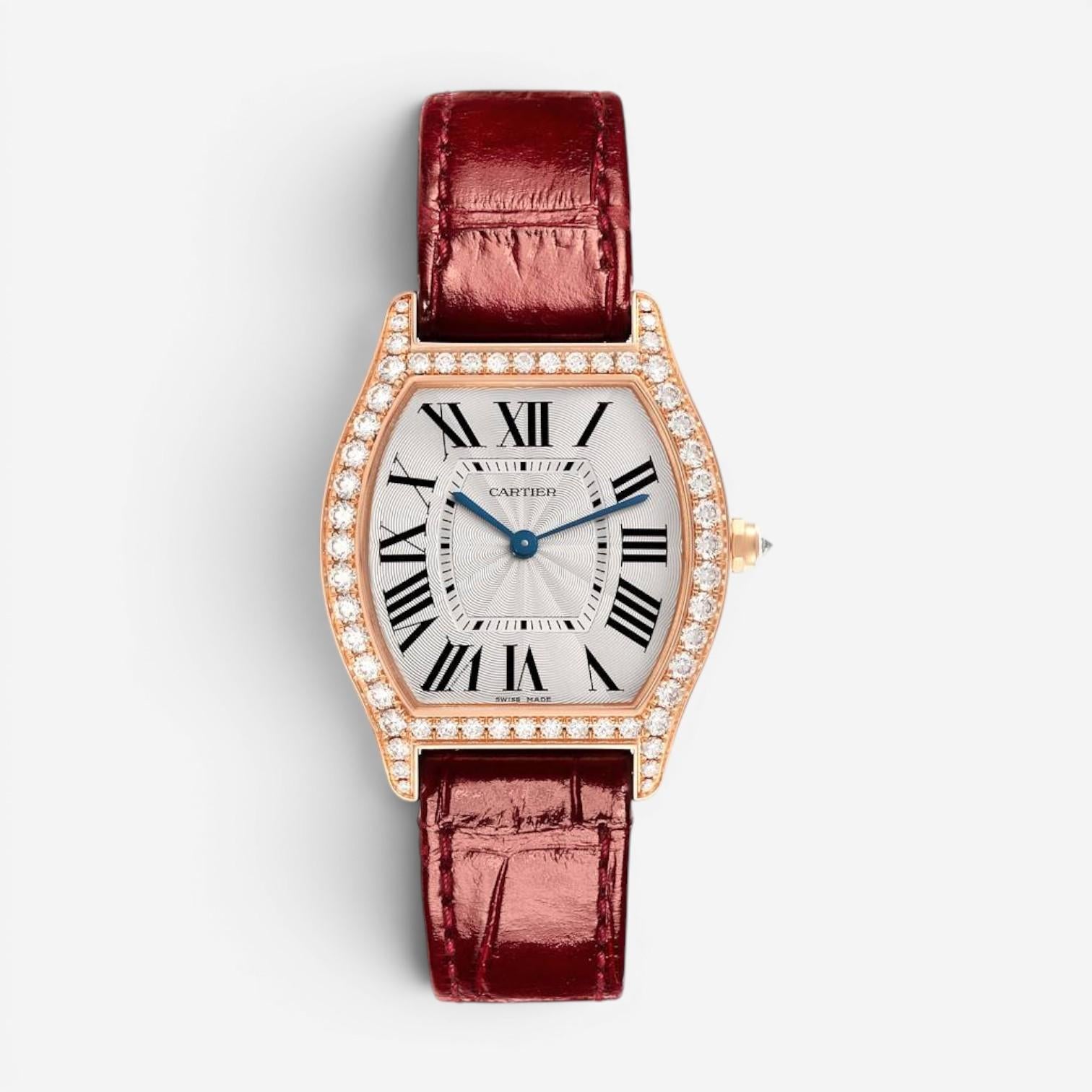 Cartier Torque 18K Rose Gold Diamond Manual Wind Ladies Watch WA501008