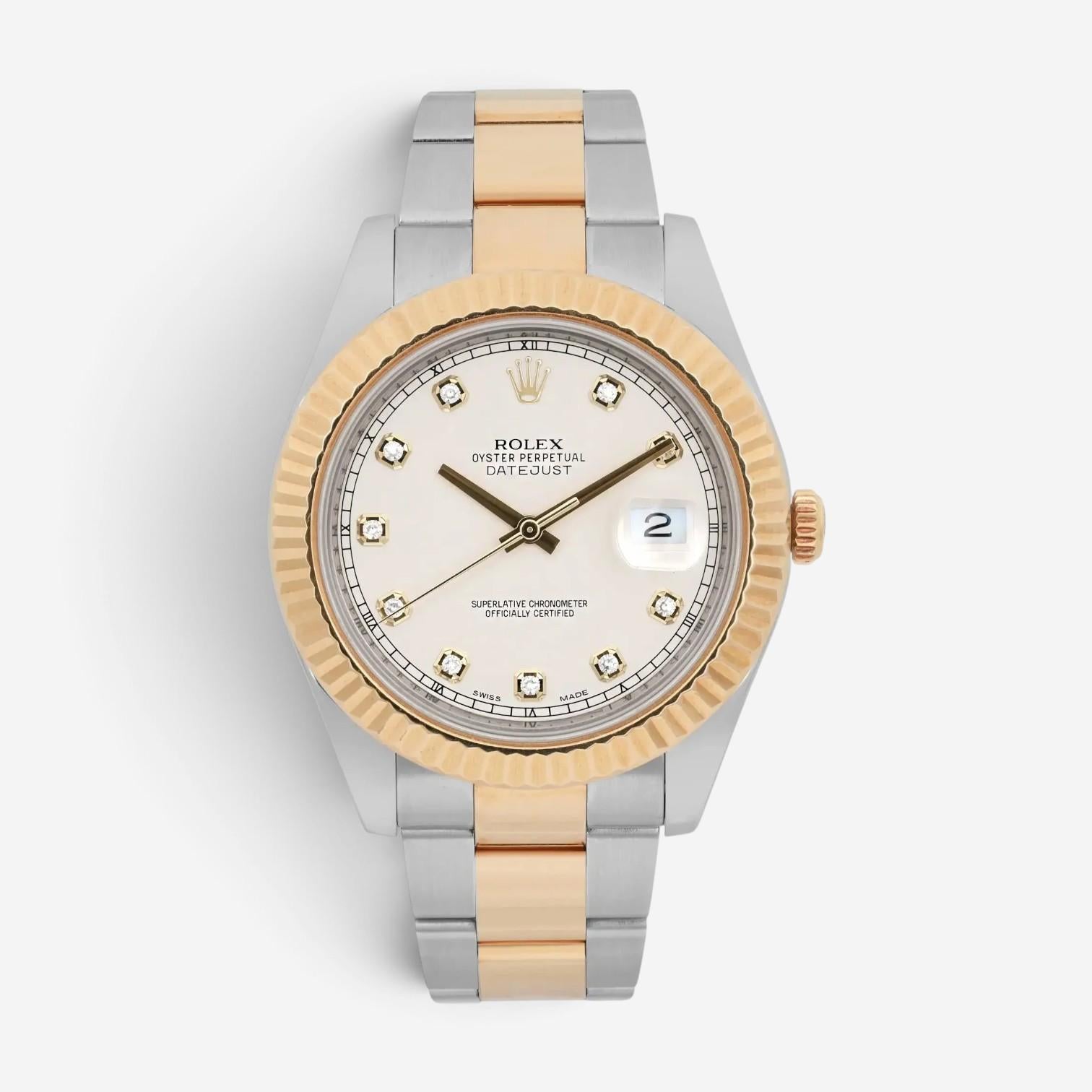 Rolex Datejust II Stainless Steel Diamond Automatic Men's Watch 116333