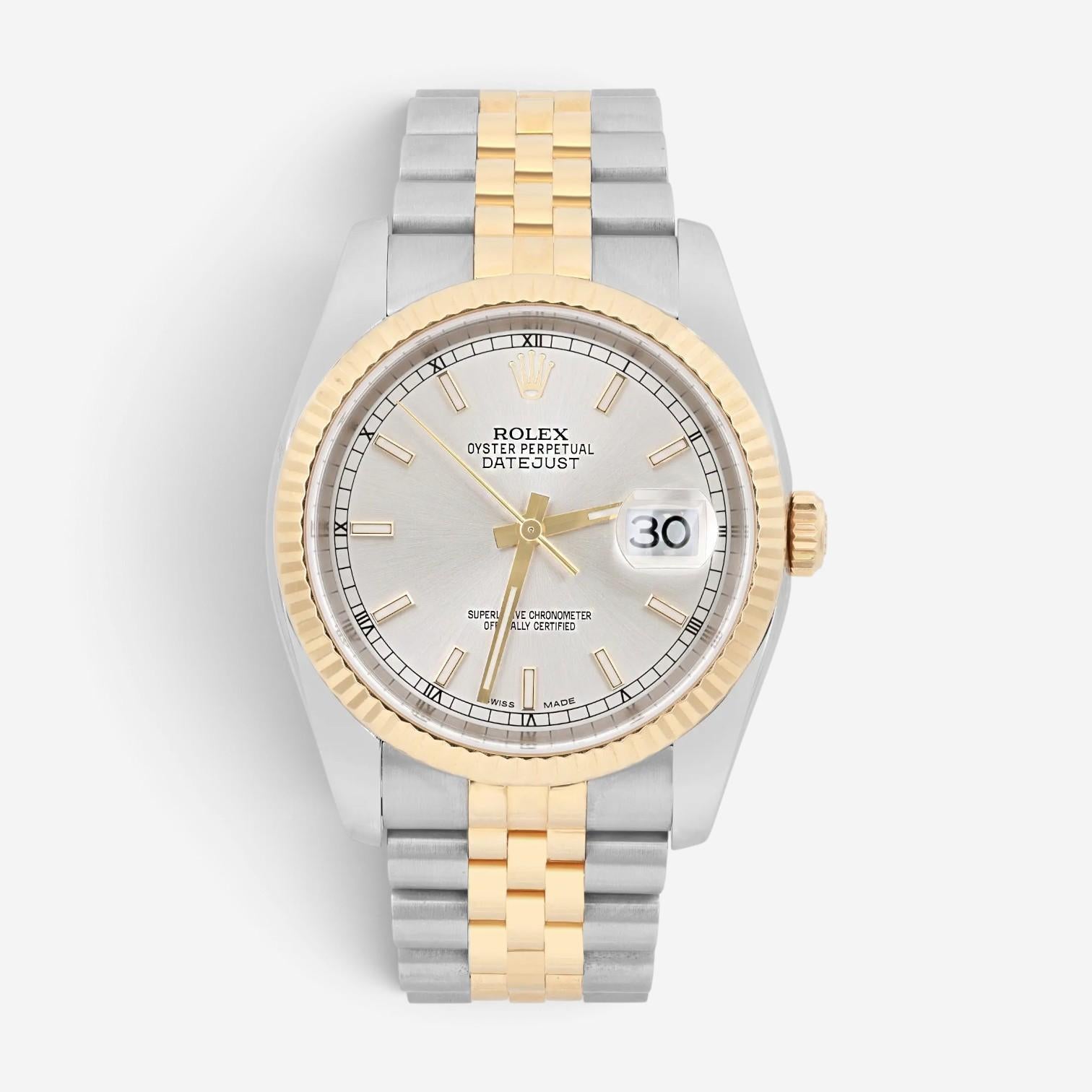 Rolex Datejust 36mm Stainless Steel Automatic Unisex Watch 116233