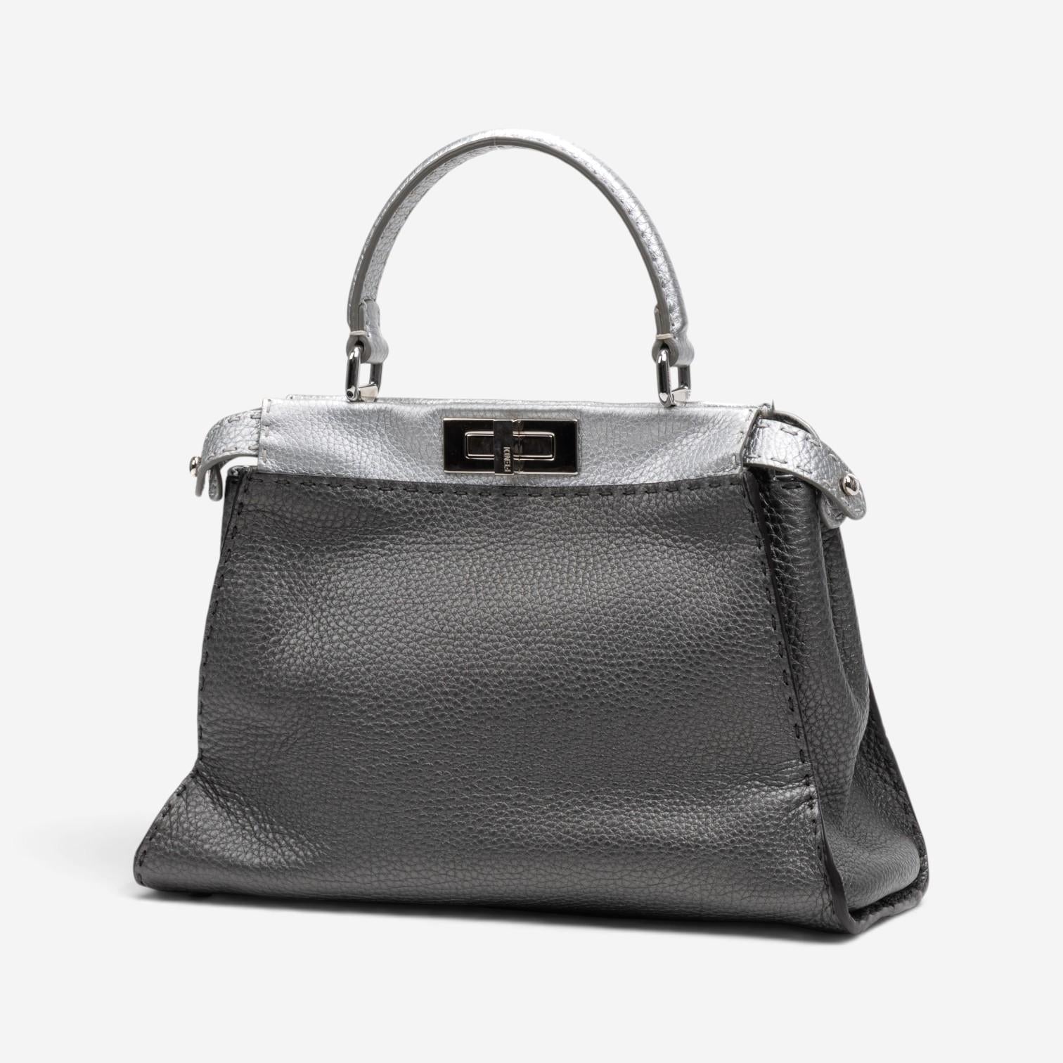 Fendi Peekaboo Pebbled Calfskin Leather Medium Selleria Bag GTU0759 — view 2