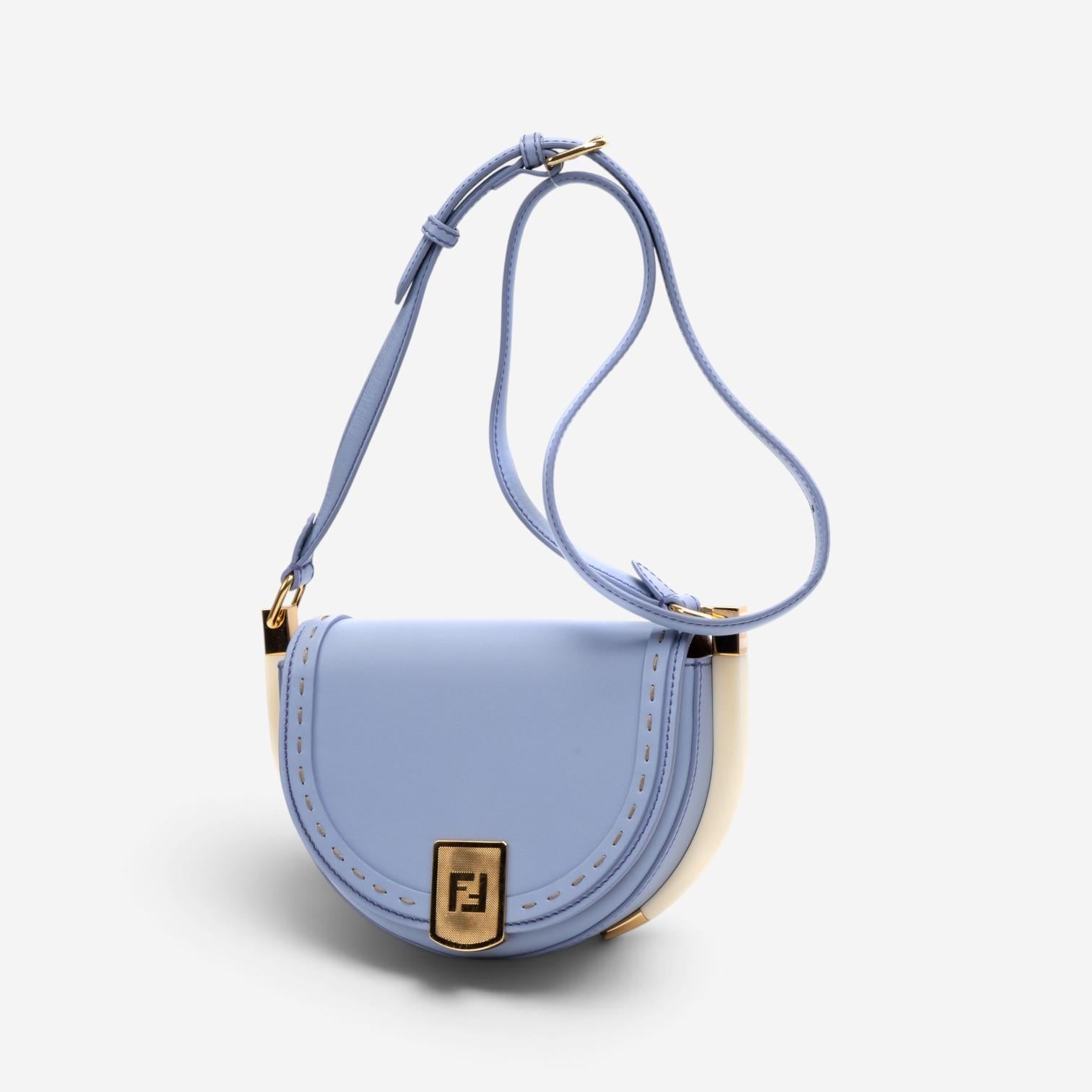 Fendi Moonlight Light Blue Smooth Leather Small Flap Crossbody Bag GTU0766 — view 2