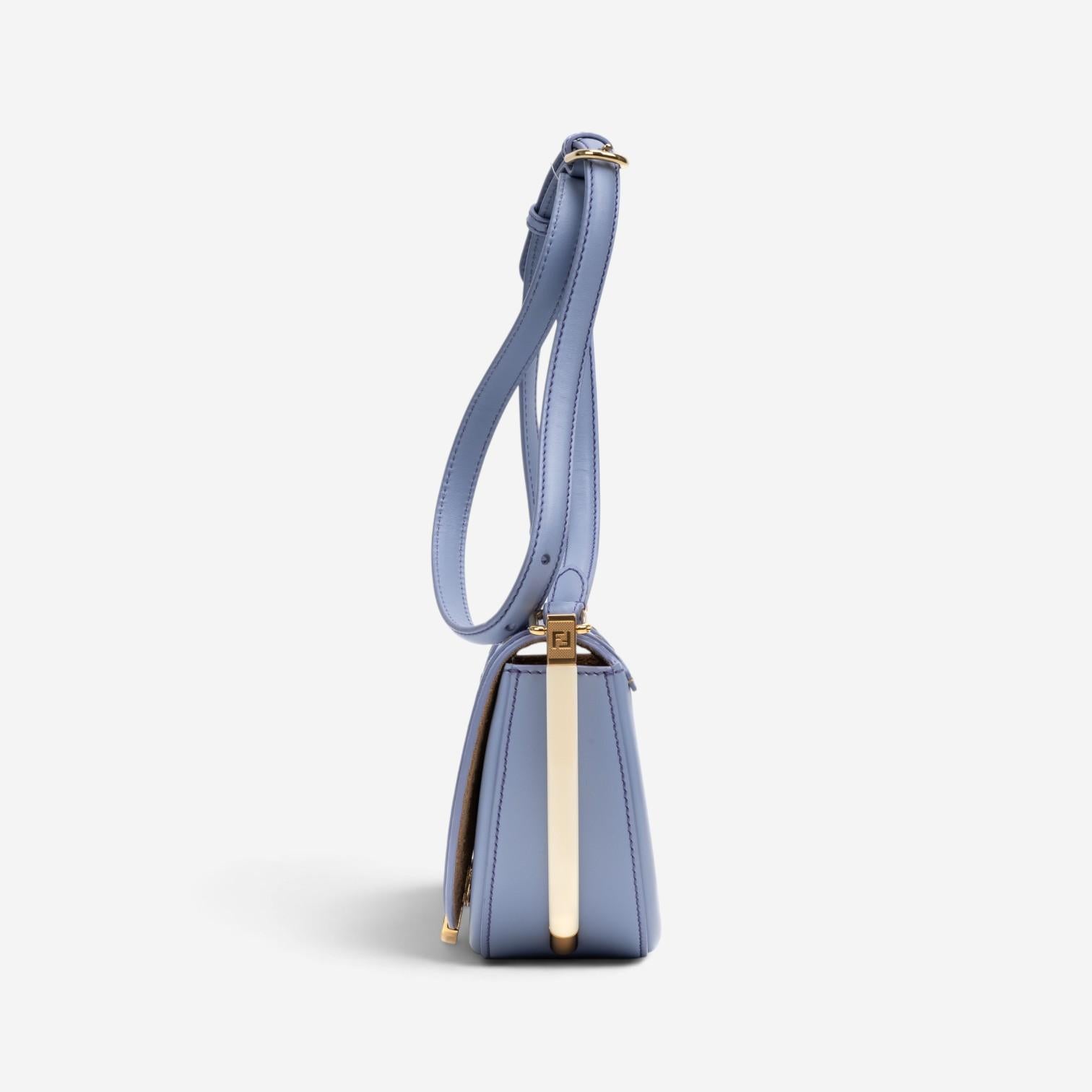 Fendi Moonlight Light Blue Smooth Leather Small Flap Crossbody Bag GTU0766 — view 4
