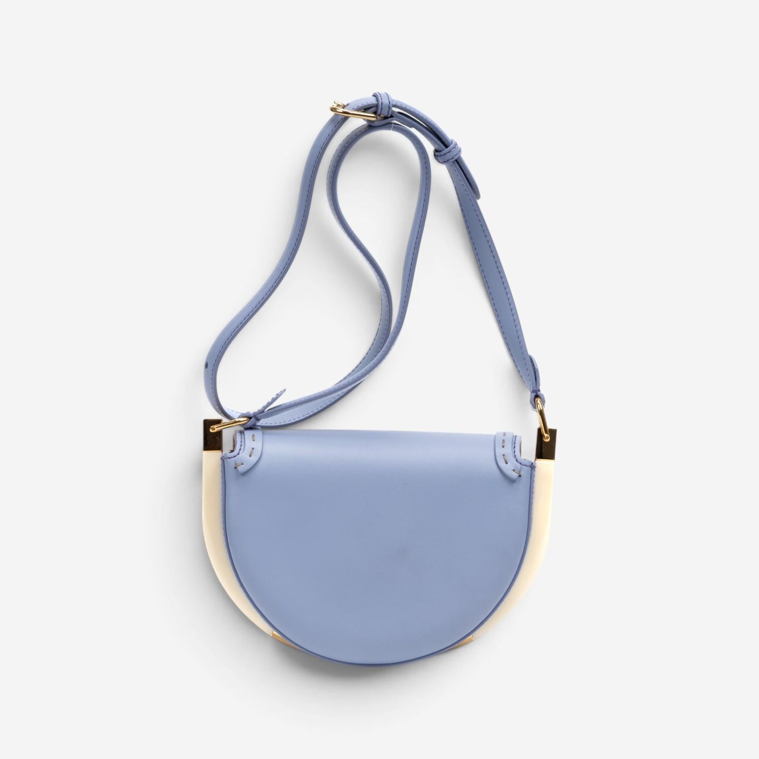 Fendi Moonlight Light Blue Smooth Leather Small Flap Crossbody Bag GTU0766 — view 5
