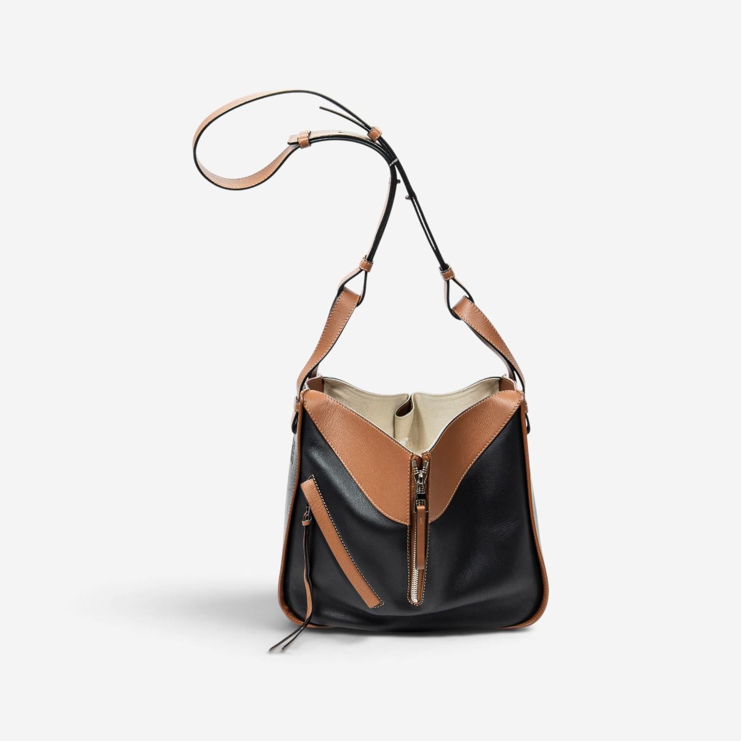 Loewe Brown/Black Calfskin Leather Small Hammock Bag ABC0183