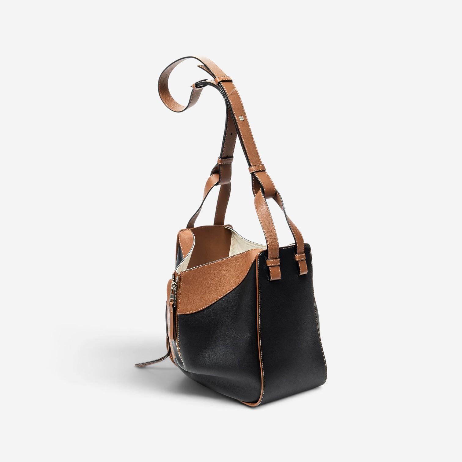 Loewe Brown/Black Calfskin Leather Small Hammock Bag ABC0183 — view 2