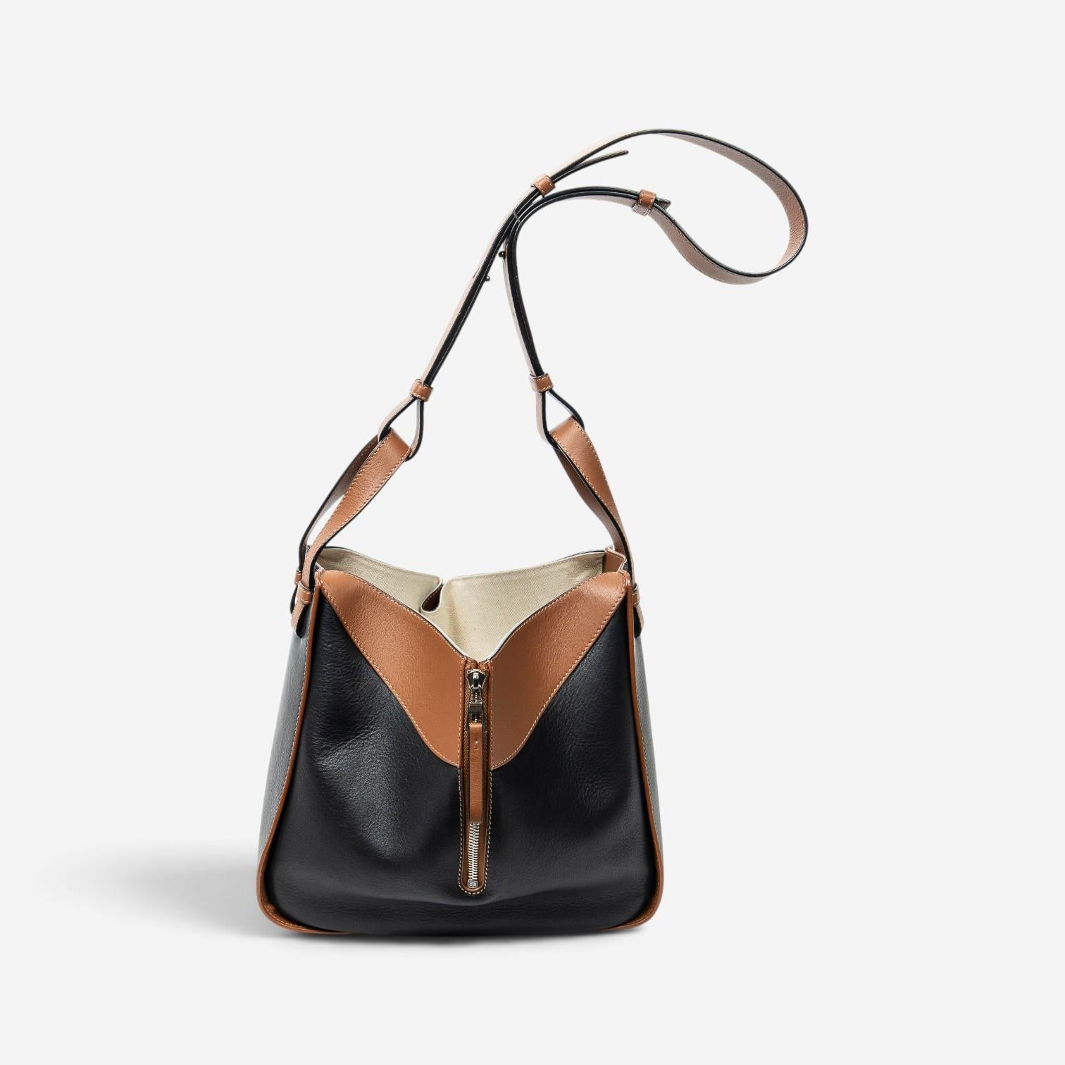 Loewe Brown/Black Calfskin Leather Small Hammock Bag ABC0183 — view 5