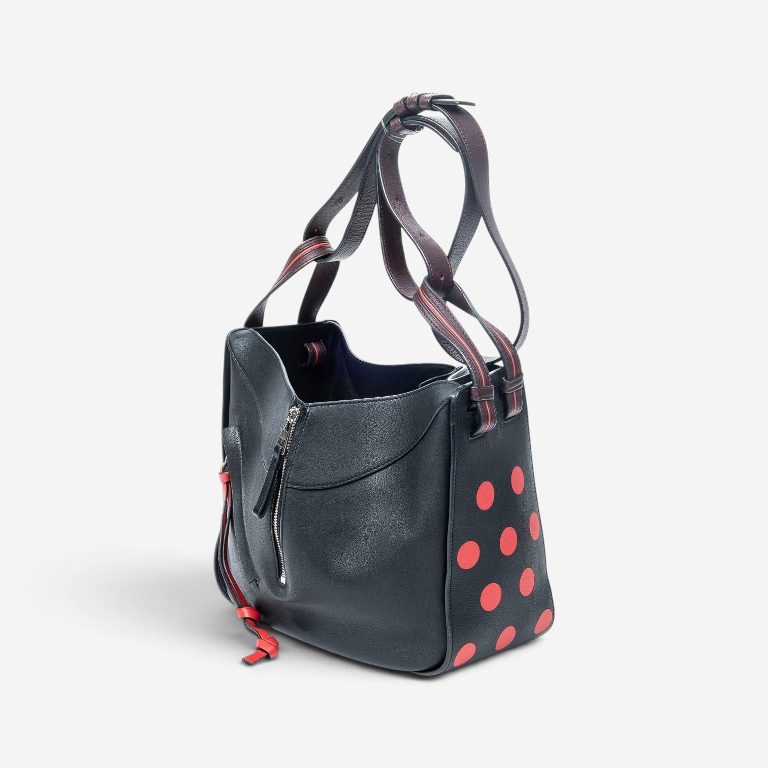 Loewe Polka Dot Black Calfskin Leather Small Hammock Bag ABA1467 — view 2