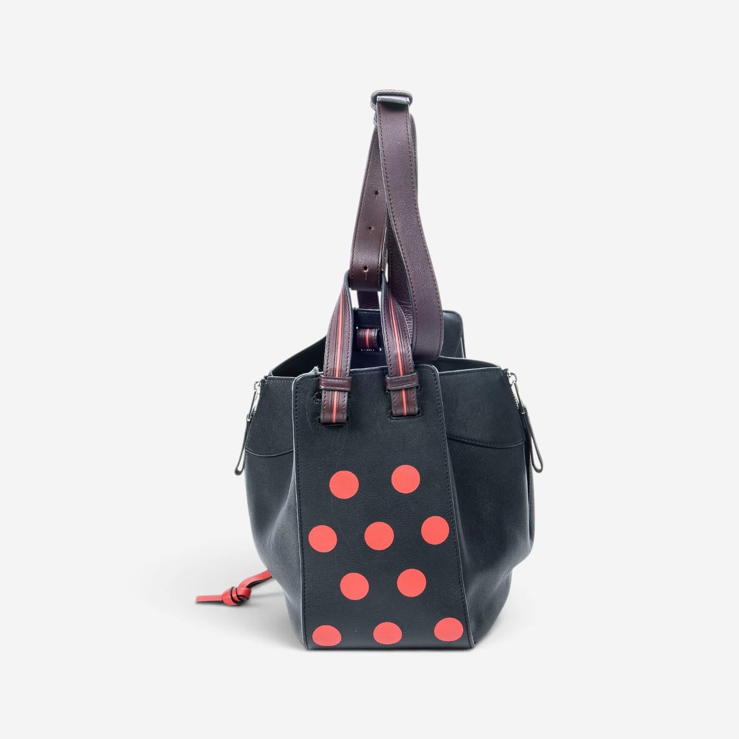 Loewe Polka Dot Black Calfskin Leather Small Hammock Bag ABA1467 — view 3