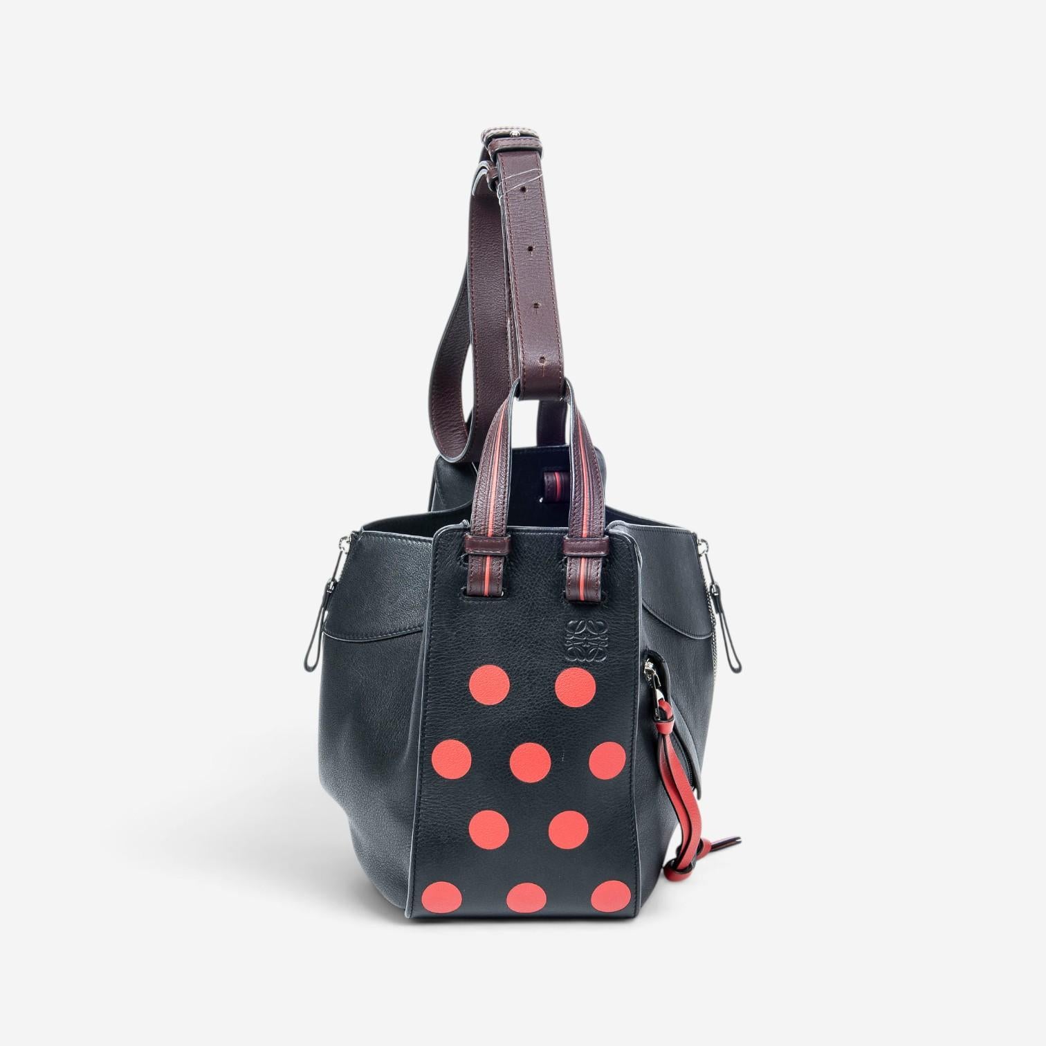 Loewe Polka Dot Black Calfskin Leather Small Hammock Bag ABA1467 — view 4