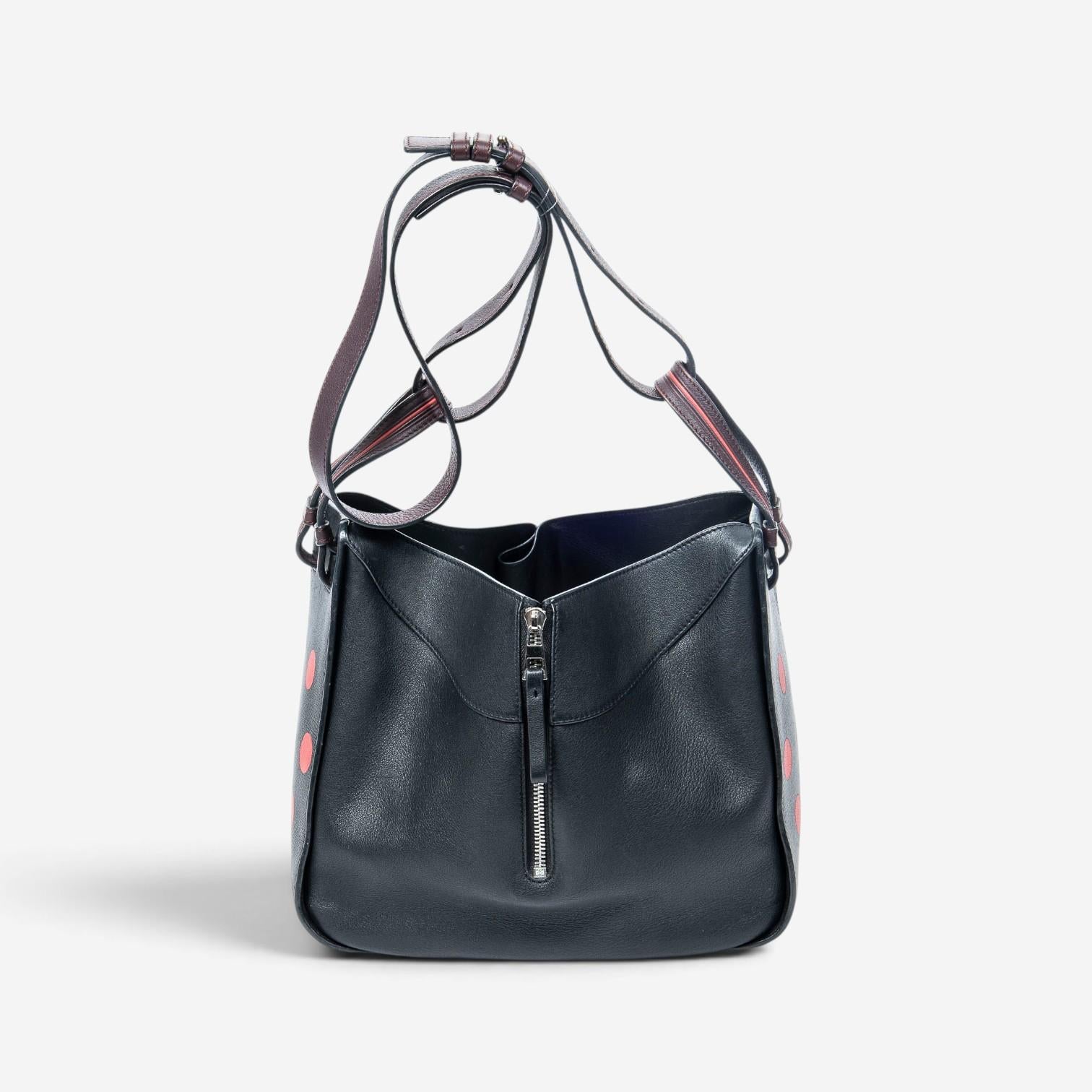 Loewe Polka Dot Black Calfskin Leather Small Hammock Bag ABA1467 — view 5