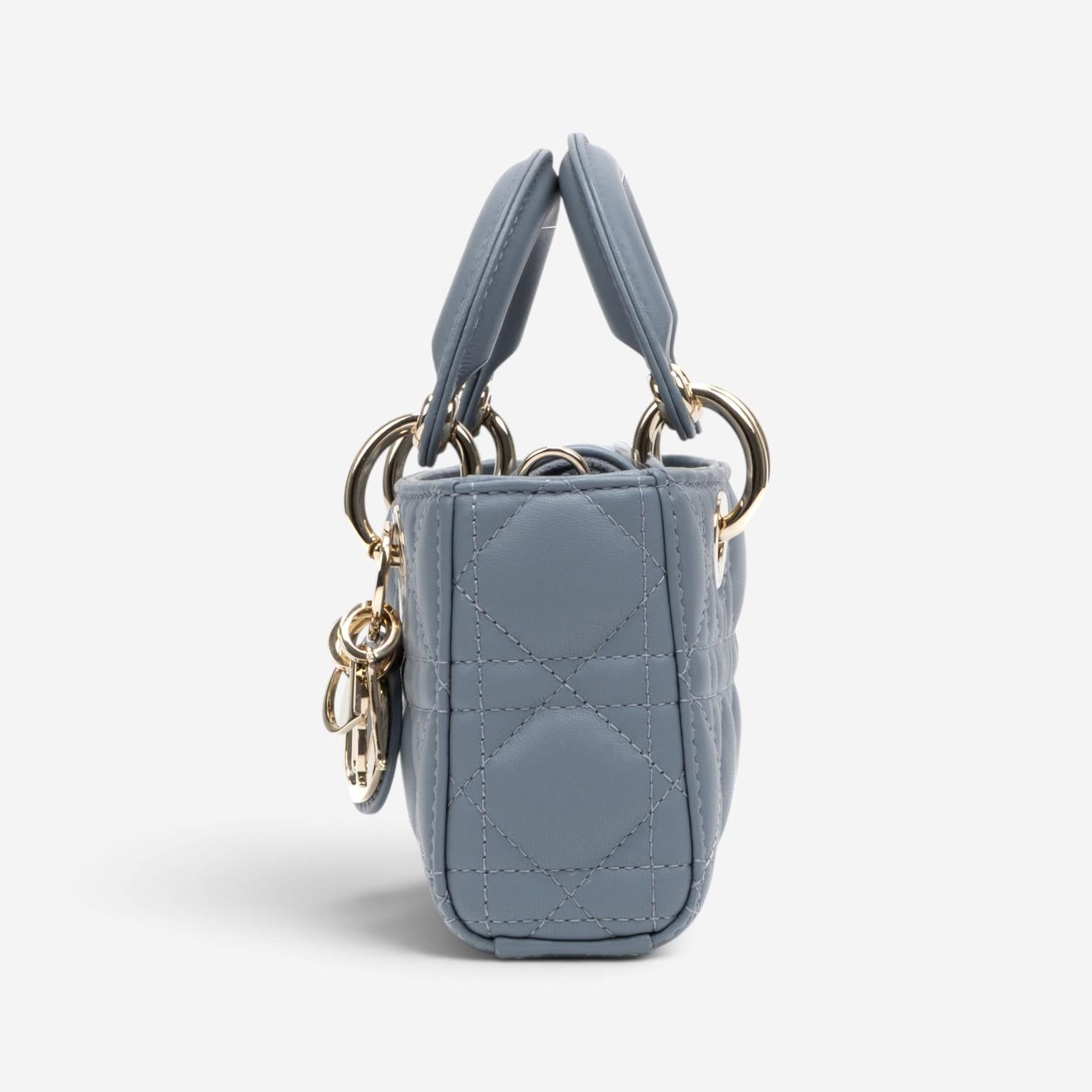 Dior Lady Dior Joy Light Blue Lambskin Top Handle Bag GTU0774 — view 4