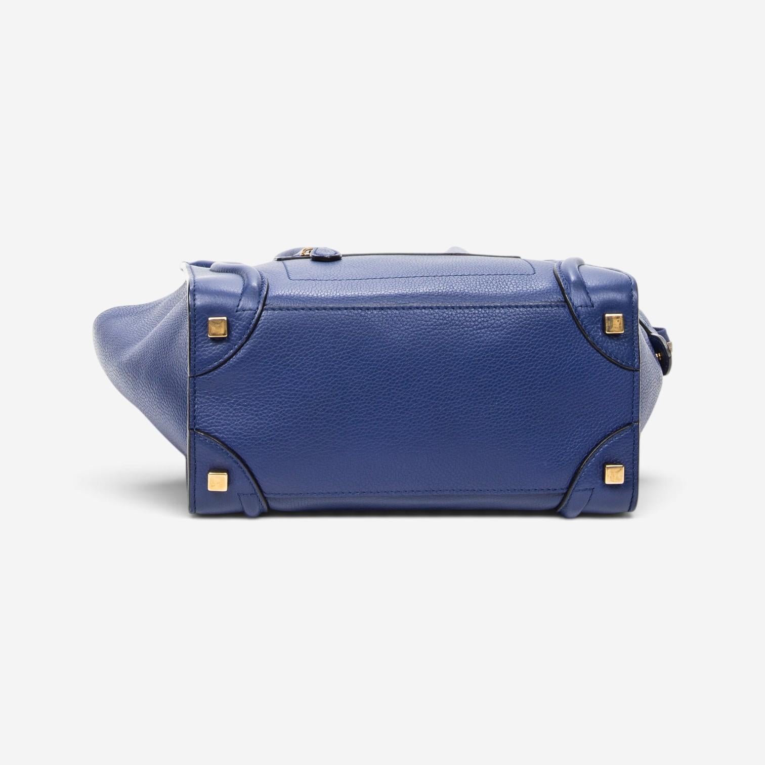 Celine Royal Blue Grained Calfskin Leather Micro Luggage Tote Bag ABC9419 — view 5