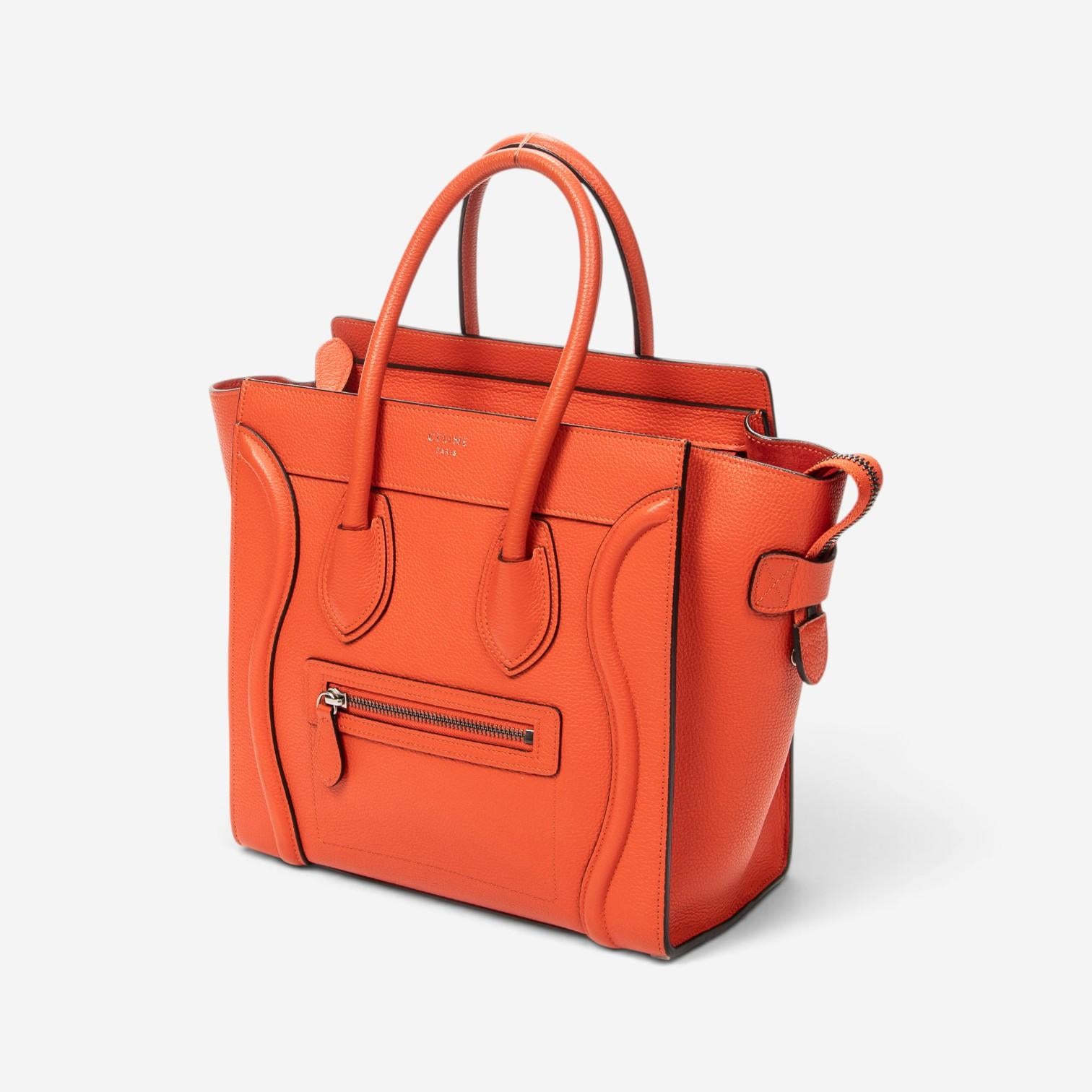 Celine Orange Grained Calfskin Leather Micro Luggage Bag ABC9418 — view 2