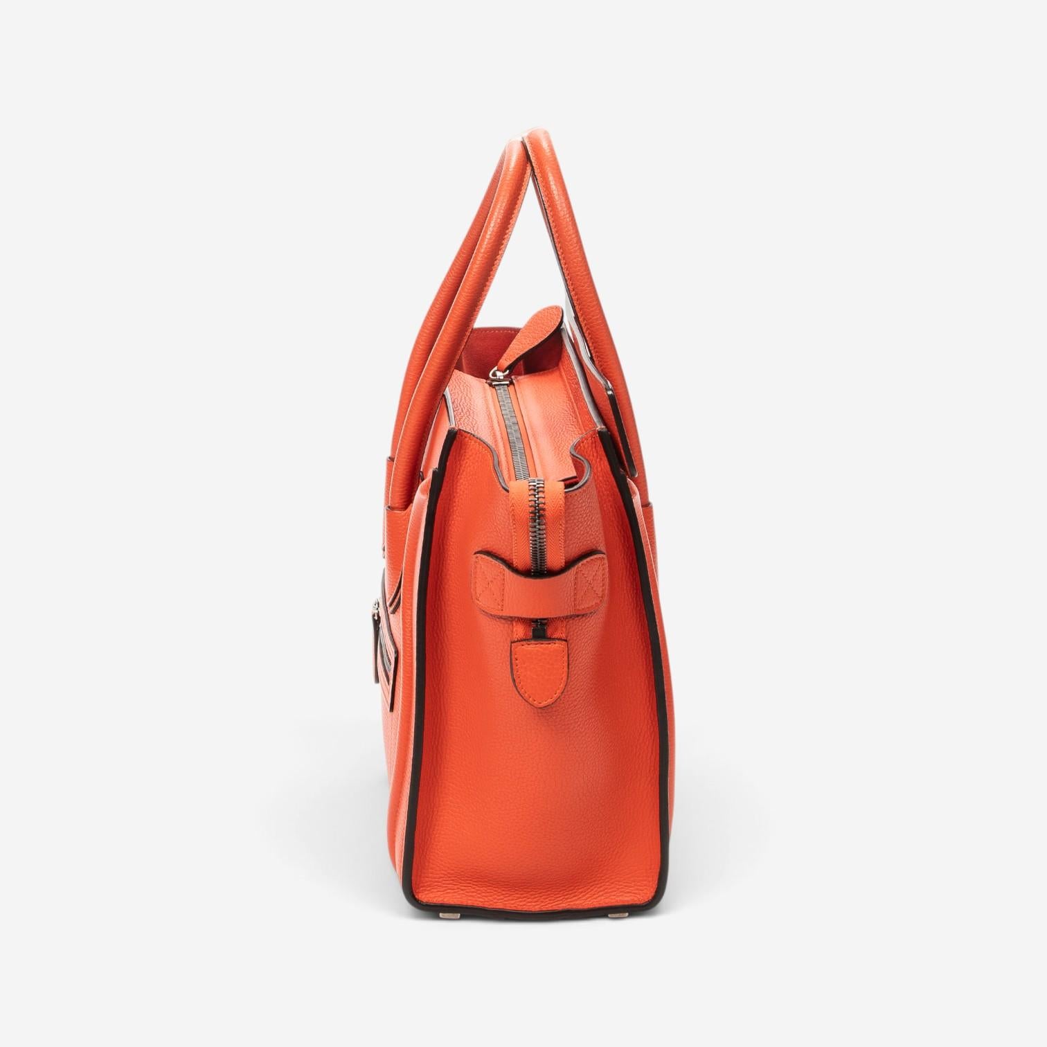 Celine Orange Grained Calfskin Leather Micro Luggage Bag ABC9418 — view 3