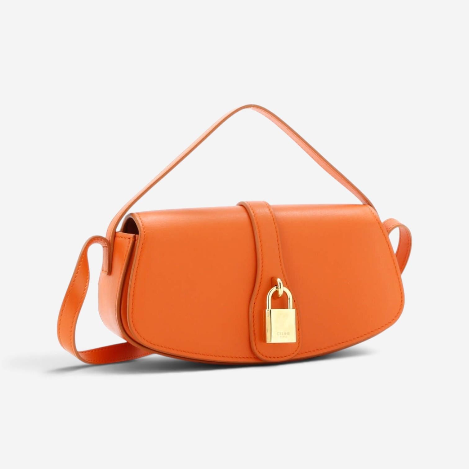 Celine Tabou Orange Calfskin Smooth Leather Clutch Crossbody Bag GTU0574 — view 2