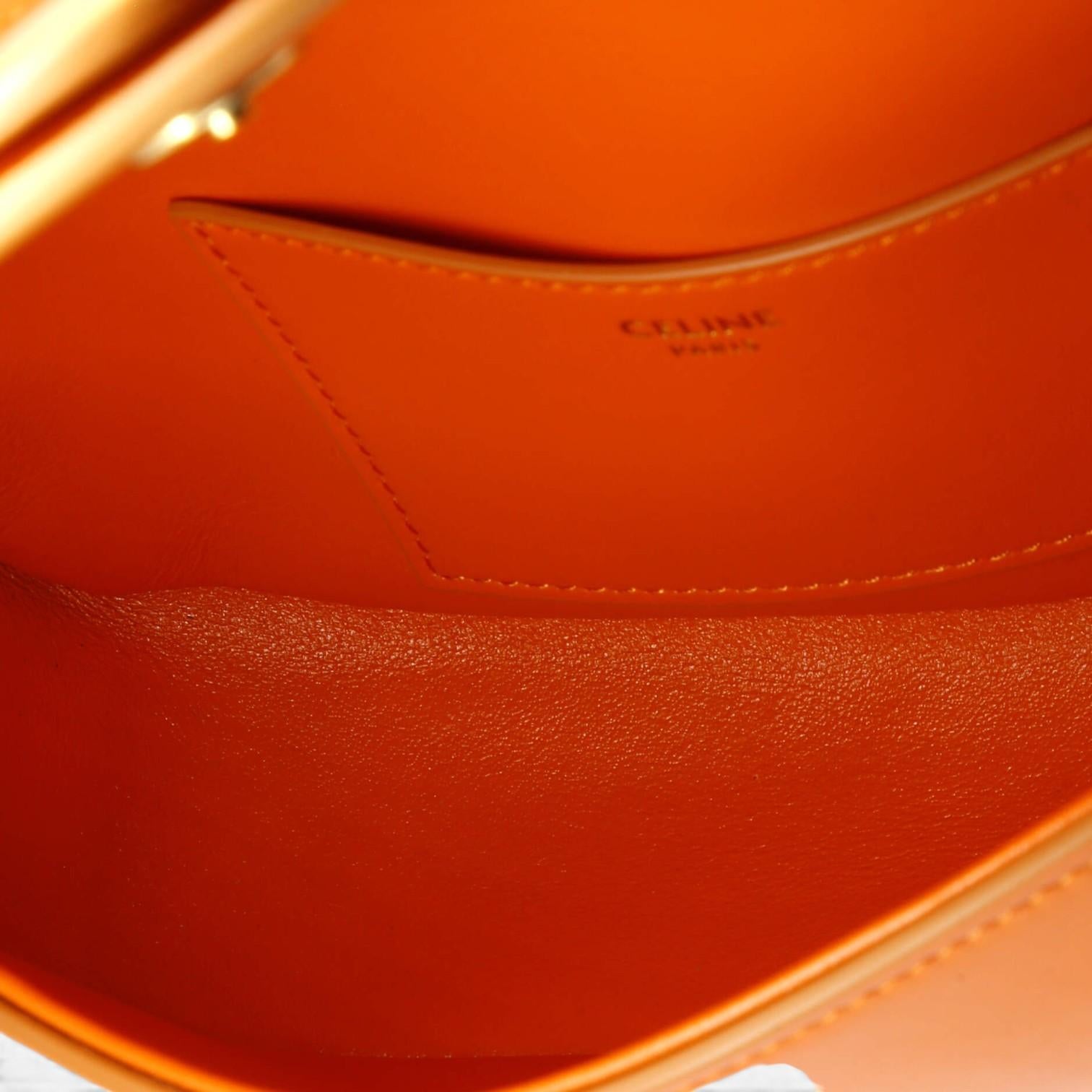 Celine Tabou Orange Calfskin Smooth Leather Clutch Crossbody Bag GTU0574 — view 5